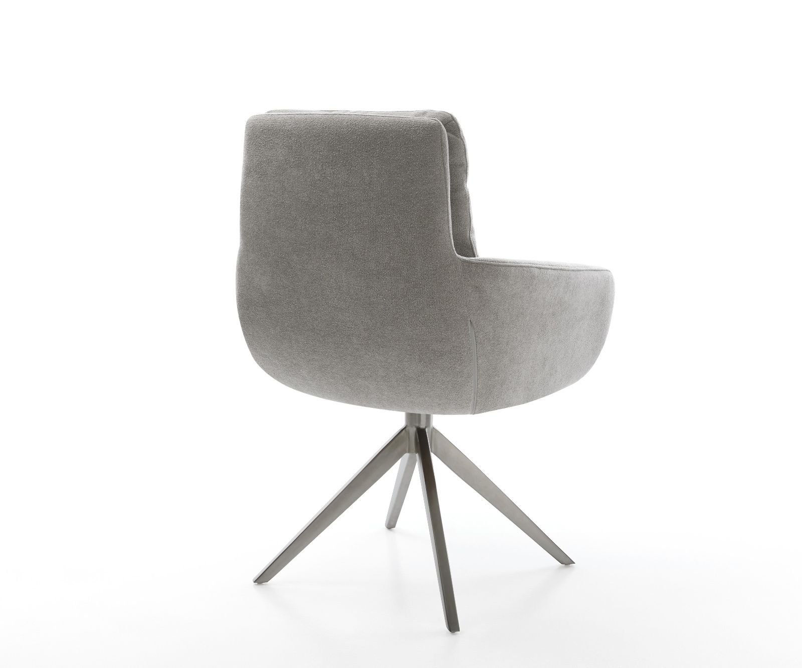 Jedálenská stolička Abelia-Flex s opierkami texturovaná látka mäkká sivá krížová podstava široká grafitová otočná o 360° s hojdacou funkciou - Image 5