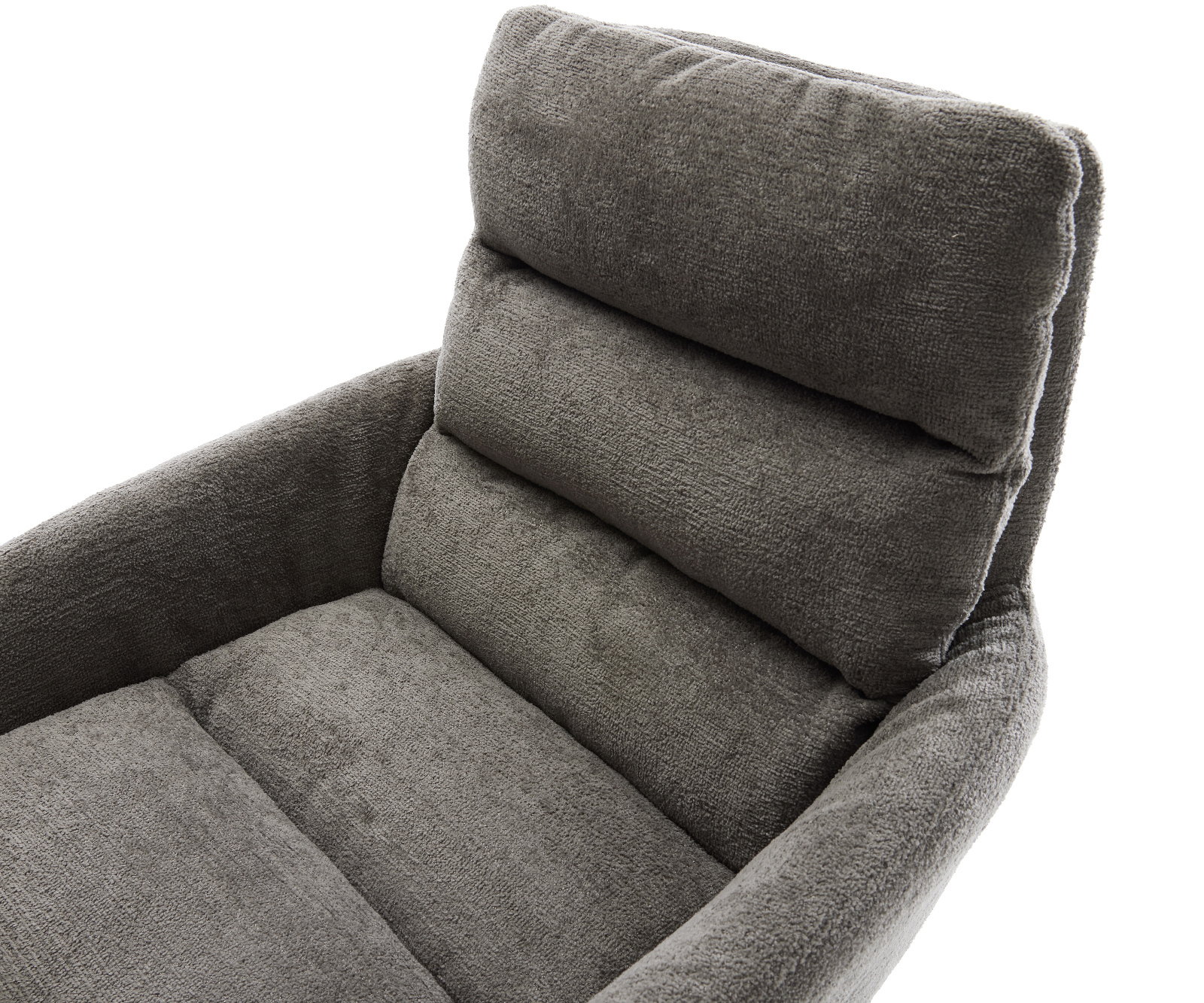 Jedálenská stolička Abelia-Flex s opierkami bouclé mäkký tmavobéžová drevená podstava hranatá prírodná 180° otočný - Image 4