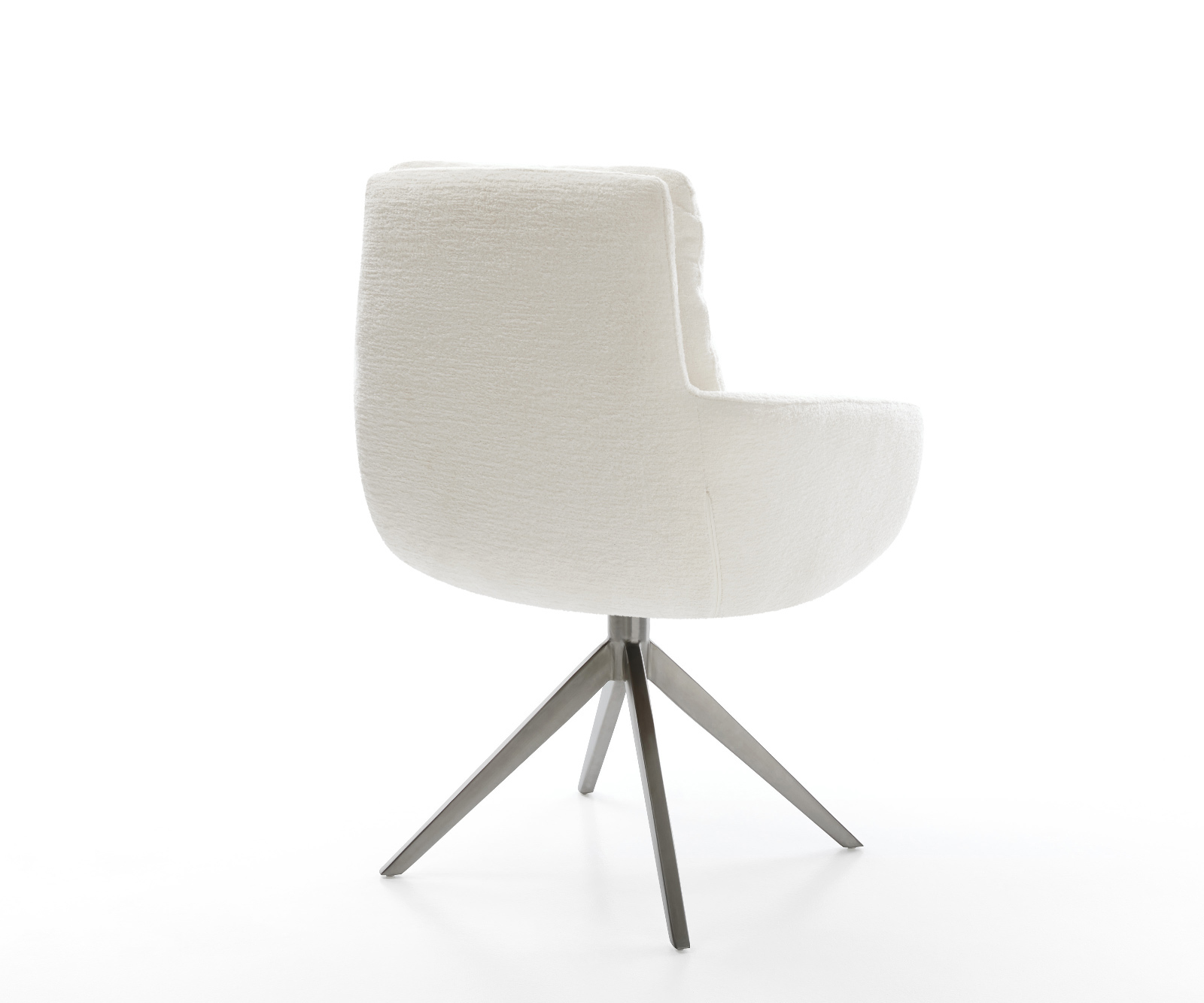 Jedálenská stolička Abelia-Flex s opierkami bouclé mäkký béžová krížová podstava široká grafitová 360° otočná s hojdacou funkciou - Image 5