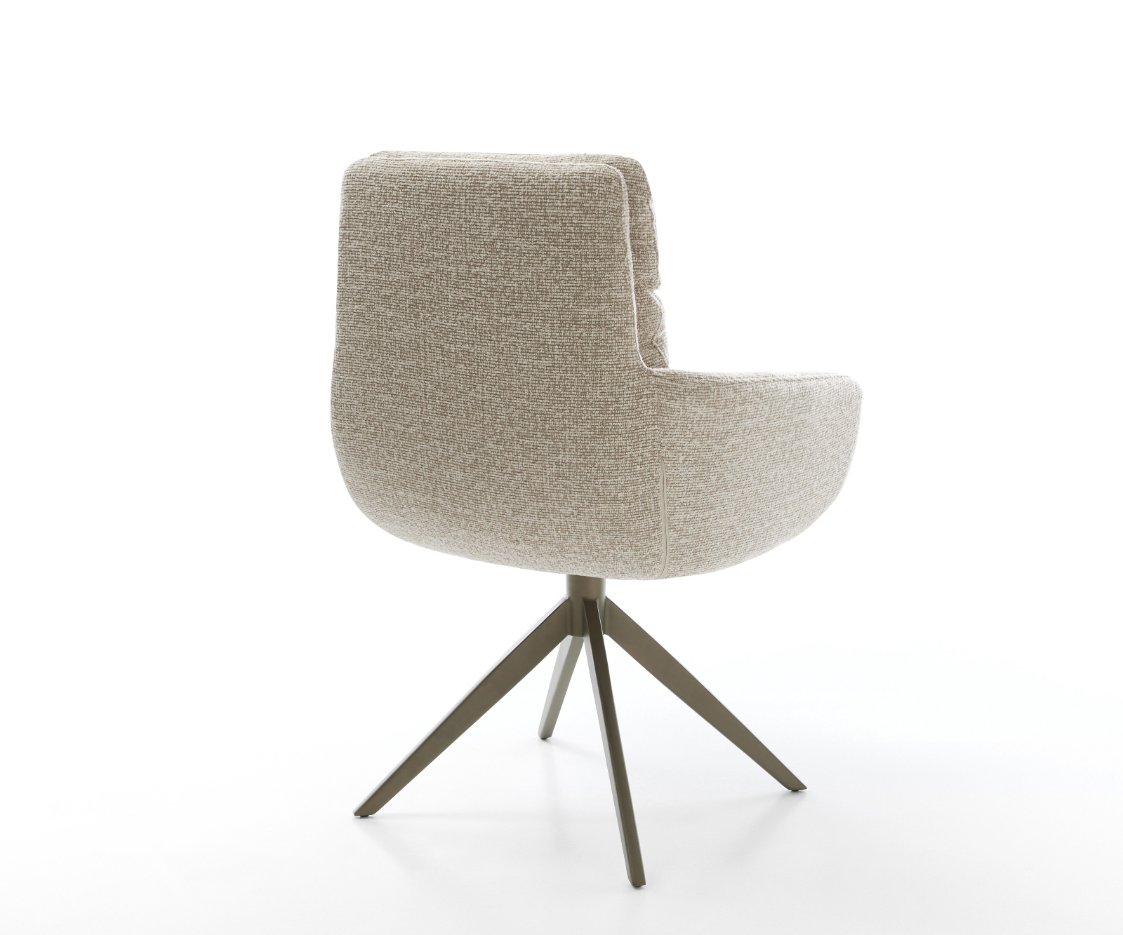 Jedálenská stolička Abelia-Flex s opierkami tkanina mäkká béžová krížová podstava široká titánová farba 360° otočný hojdacia funkcia - Image 5