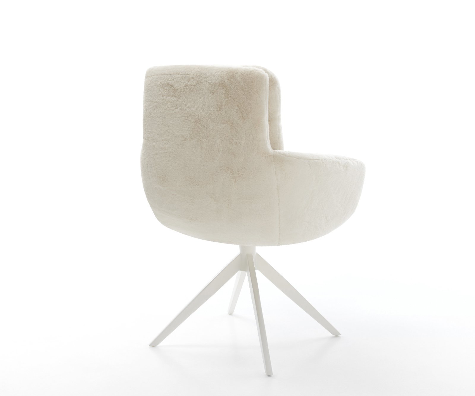 Jedálenská stolička Abelia-Flex s opierkami plyšový manšester krémovo biela krížová podstava široká biela otočný o 360° s hojdacou funkciou - Image 5