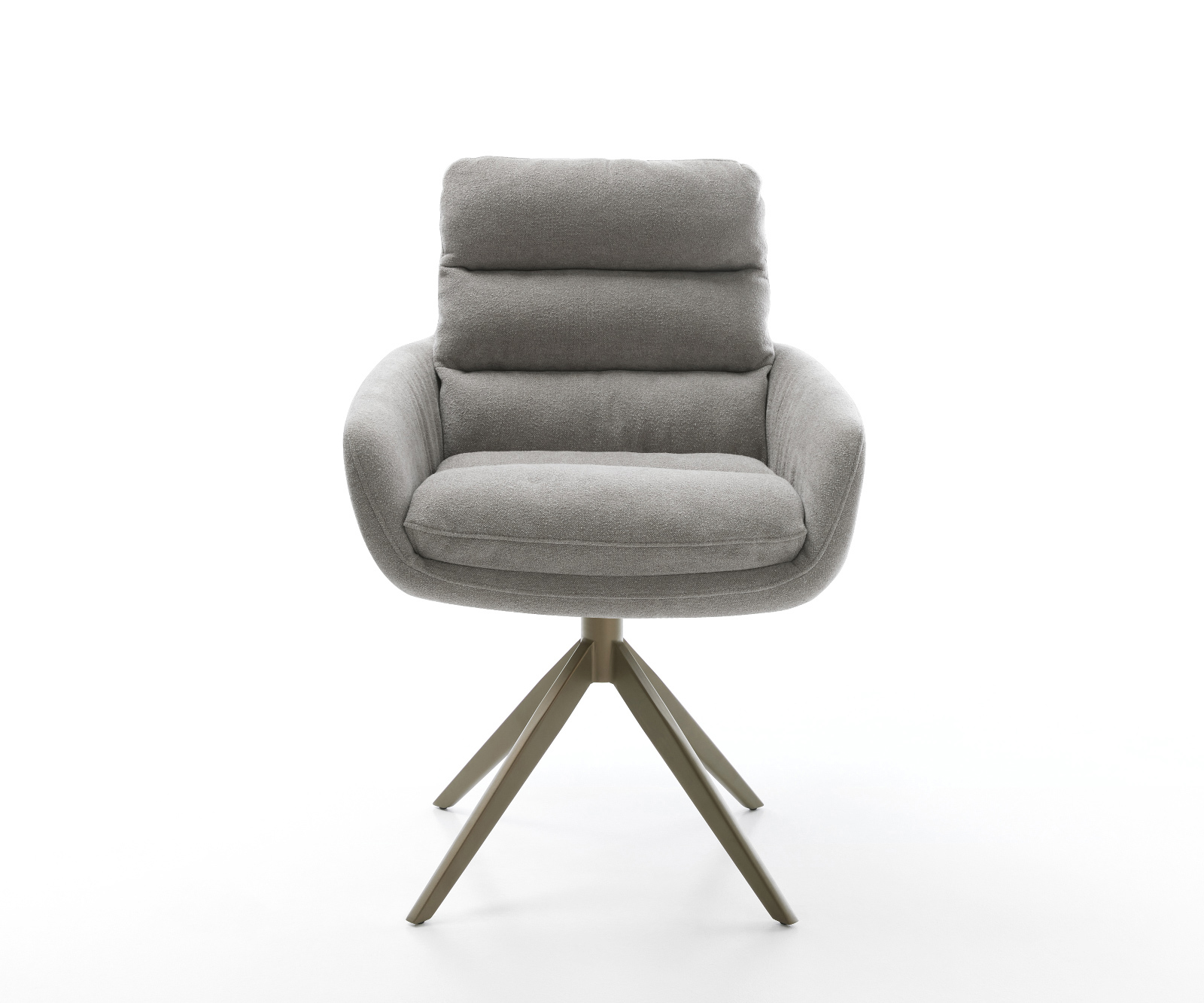 Jedálenská stolička Abelia-Flex s opierkami texturovaná látka mäkká sivá krížová podstava široká titánová farba 360° otočný kolískacia funkcia - Image 2