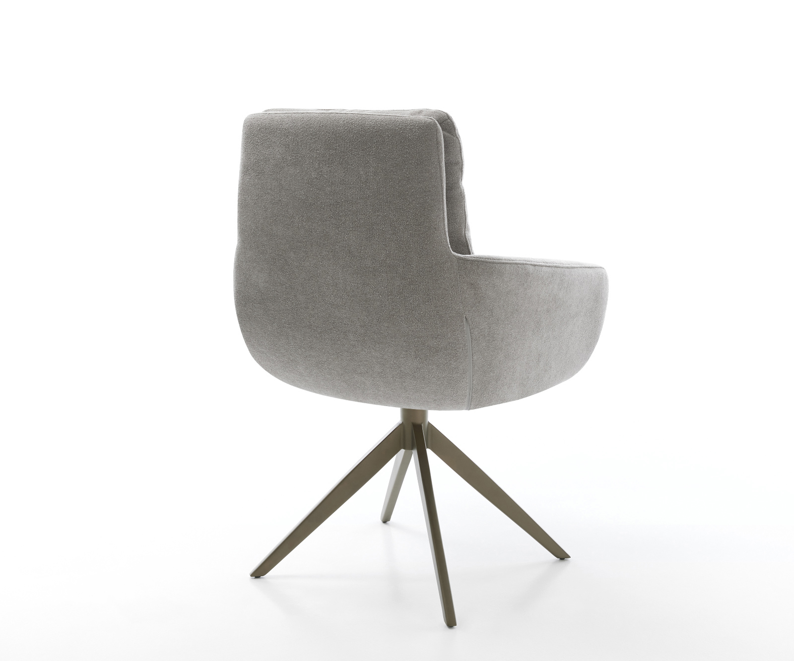 Jedálenská stolička Abelia-Flex s opierkami texturovaná látka mäkká sivá krížová podstava široká titánová farba 360° otočný kolískacia funkcia - Image 5