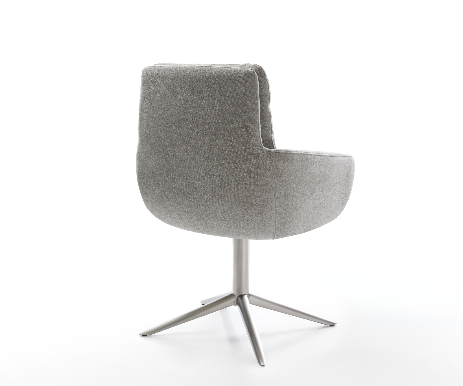 Jedálenská stolička Abelia-Flex s opierkami texturovaná látka mäkký sivá krížová podstava nerezová oceľ otočný o 360° hojdacia funkcia - Image 5