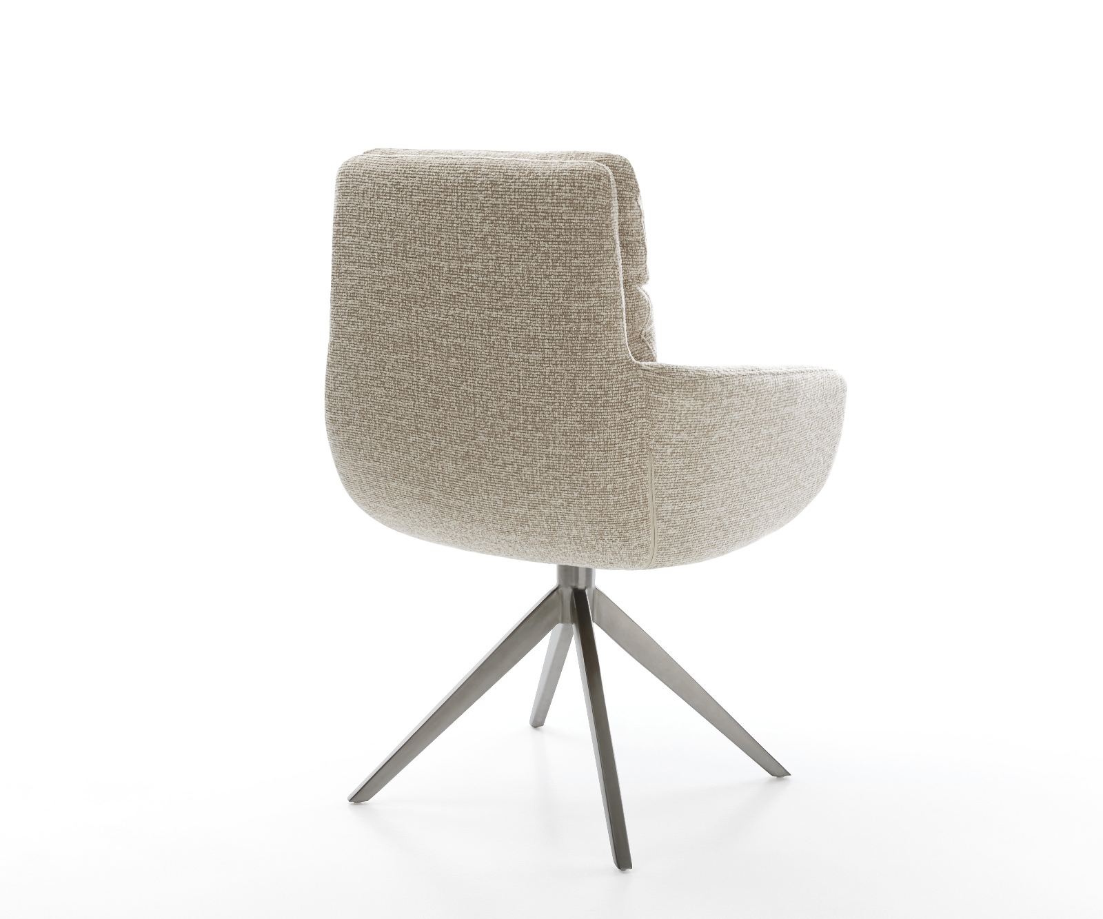 Jedálenská stolička Abelia-Flex s opierkami tkanina mäkká béžová krížová podstava široká grafitová 360° otočná hojdacia funkcia - Image 5