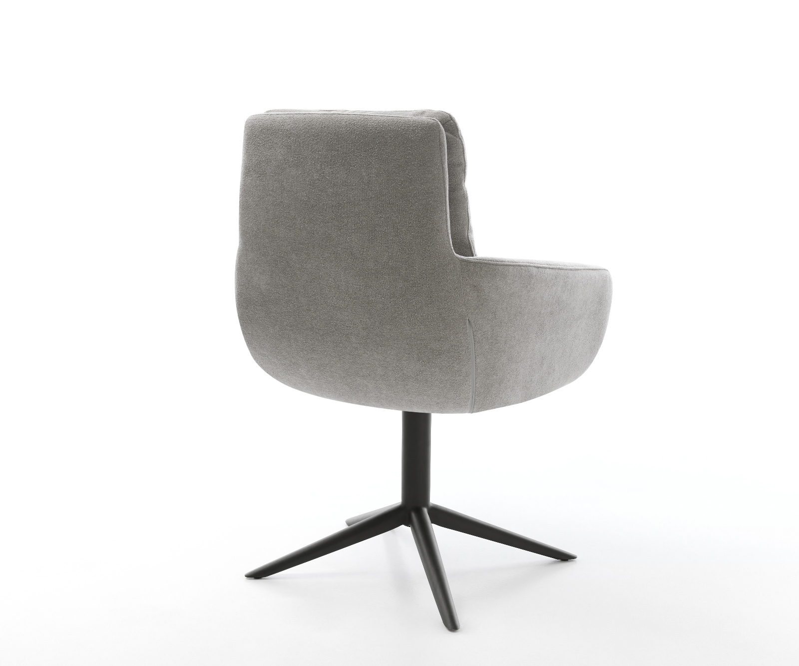 Jedálenská stolička Abelia-Flex s opierkami texturovaná látka mäkká sivá krížová podstava čierna 360° otočný hojdacia funkcia - Image 5