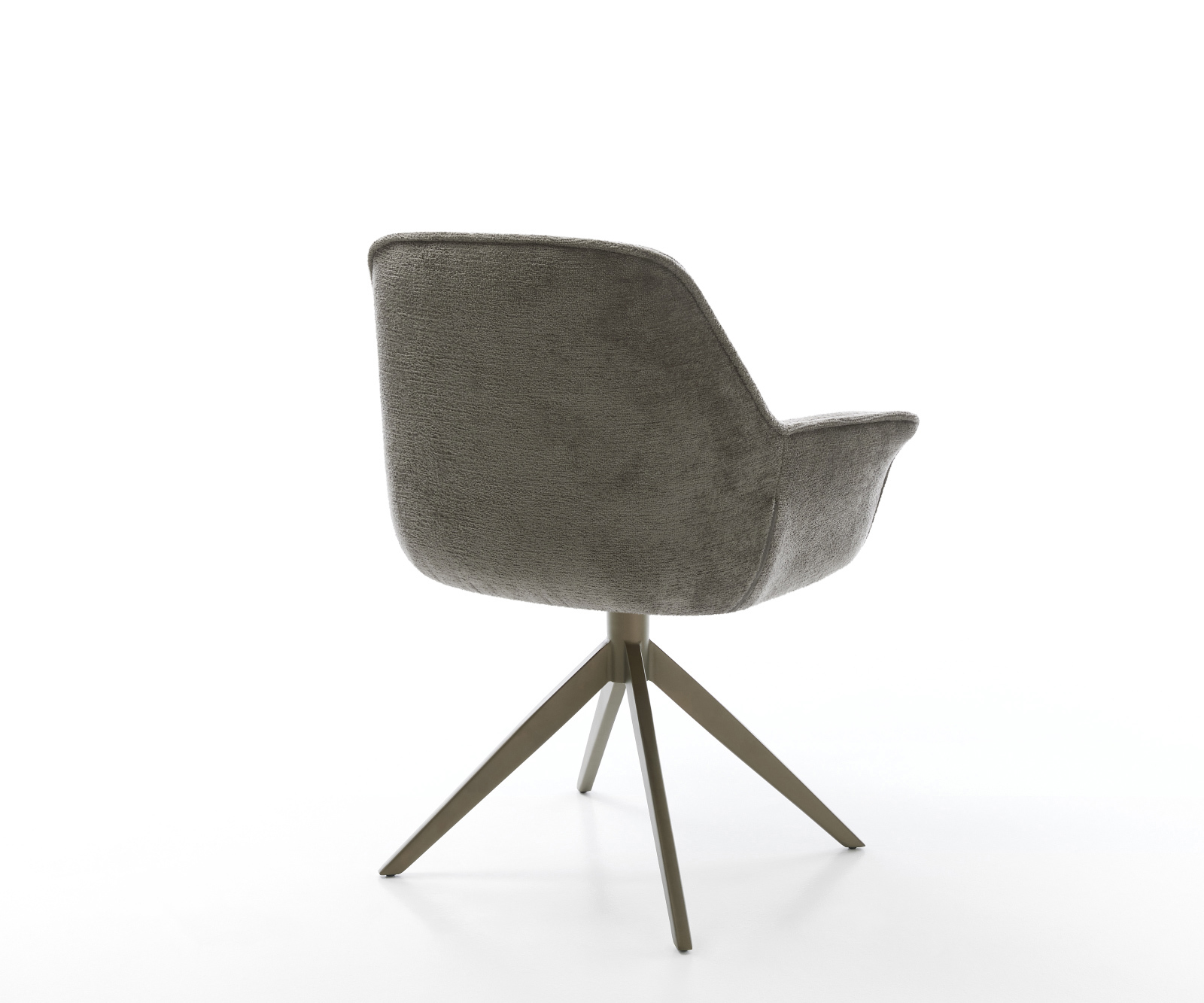 Jedálenská stolička Keila-Flex s opierkami bouclé mäkký tmavobéžový krížová podstava široký titánová farba 360° otočný hojdacia funkcia - Image 5