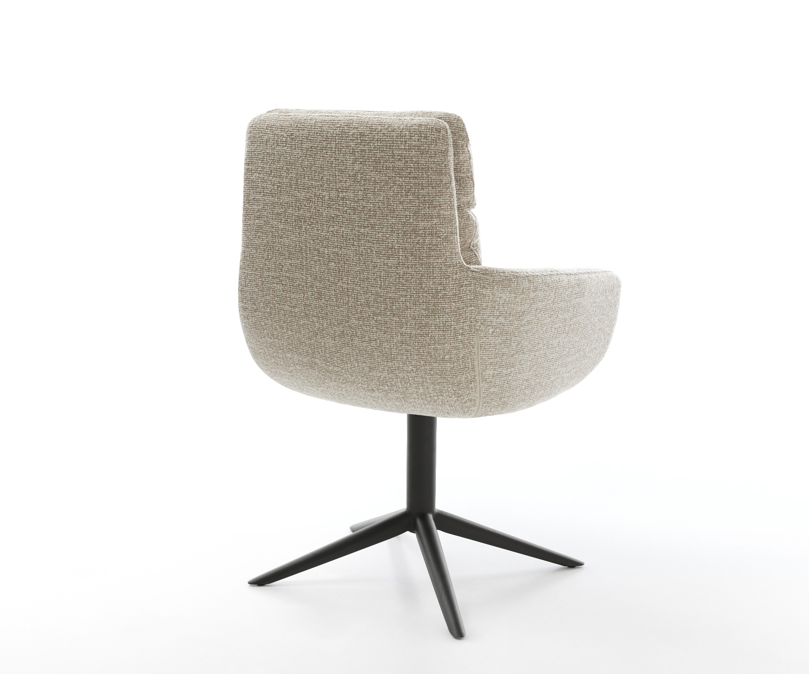 Jedálenská stolička Abelia-Flex s opierkami tkanina mäkký béžová krížová podstava čierna 360° otočný hojdacia funkcia - Image 5