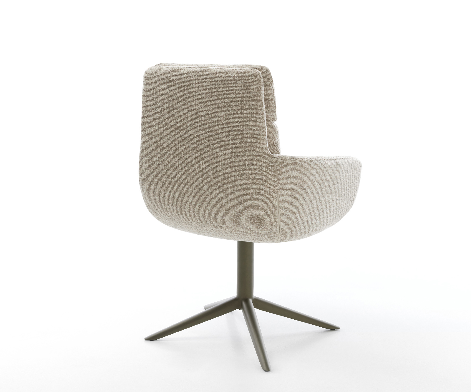 Jedálenská stolička Abelia-Flex s opierkami tkanina mäkký béžová krížová podstava titánová farba 360° otočný hojdacia funkcia - Image 5