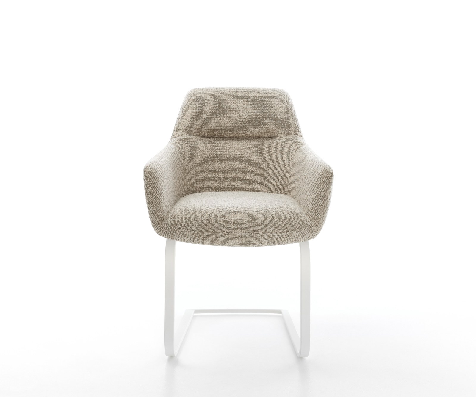 Konzolová jedálenská stolička Pejo-Flex tkanina mäkký béžová konzolová jedálenská stolička plochá biela vrecková pružina - Image 2