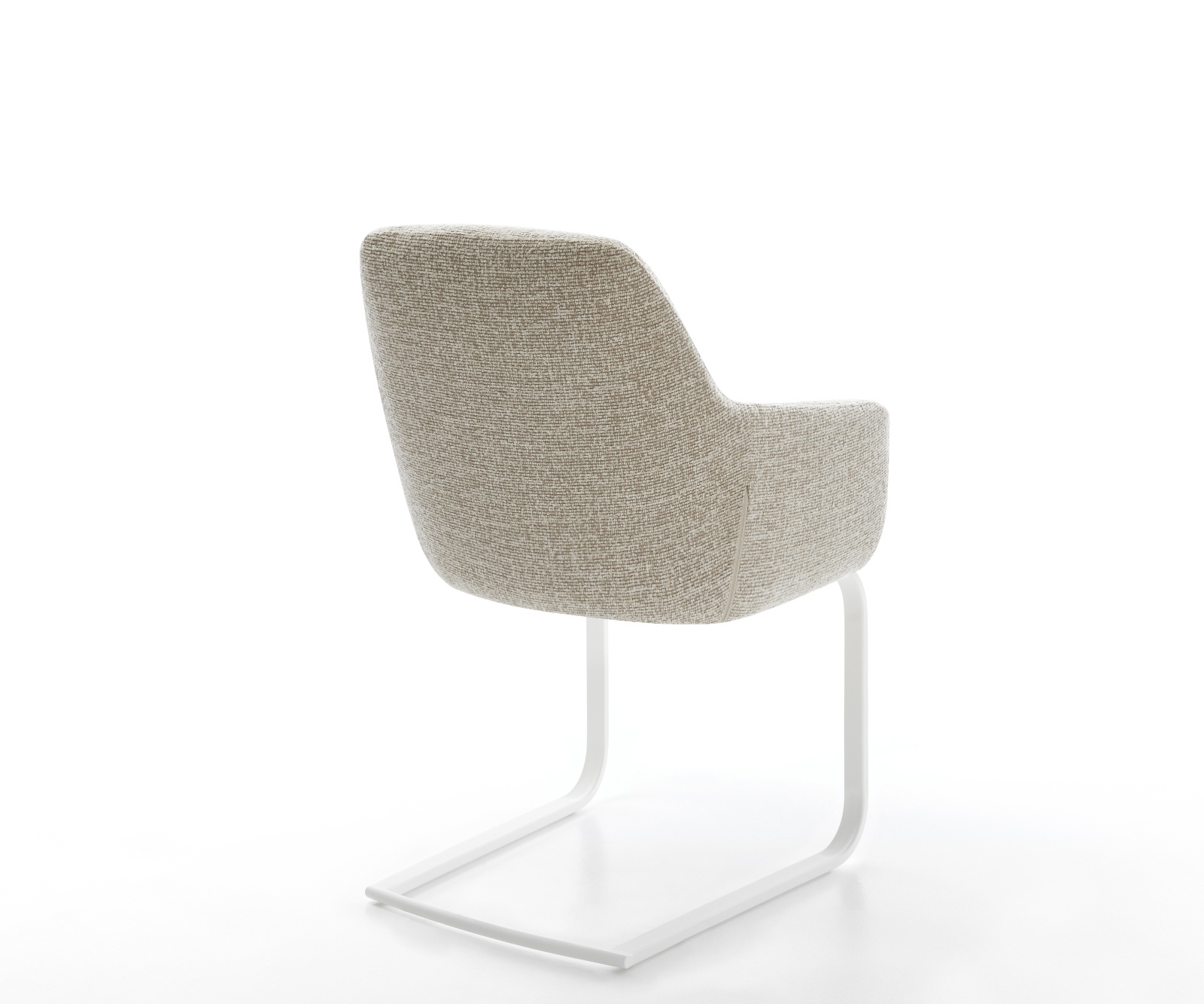 Konzolová jedálenská stolička Pejo-Flex tkanina mäkký béžová konzolová jedálenská stolička plochá biela vrecková pružina - Image 5