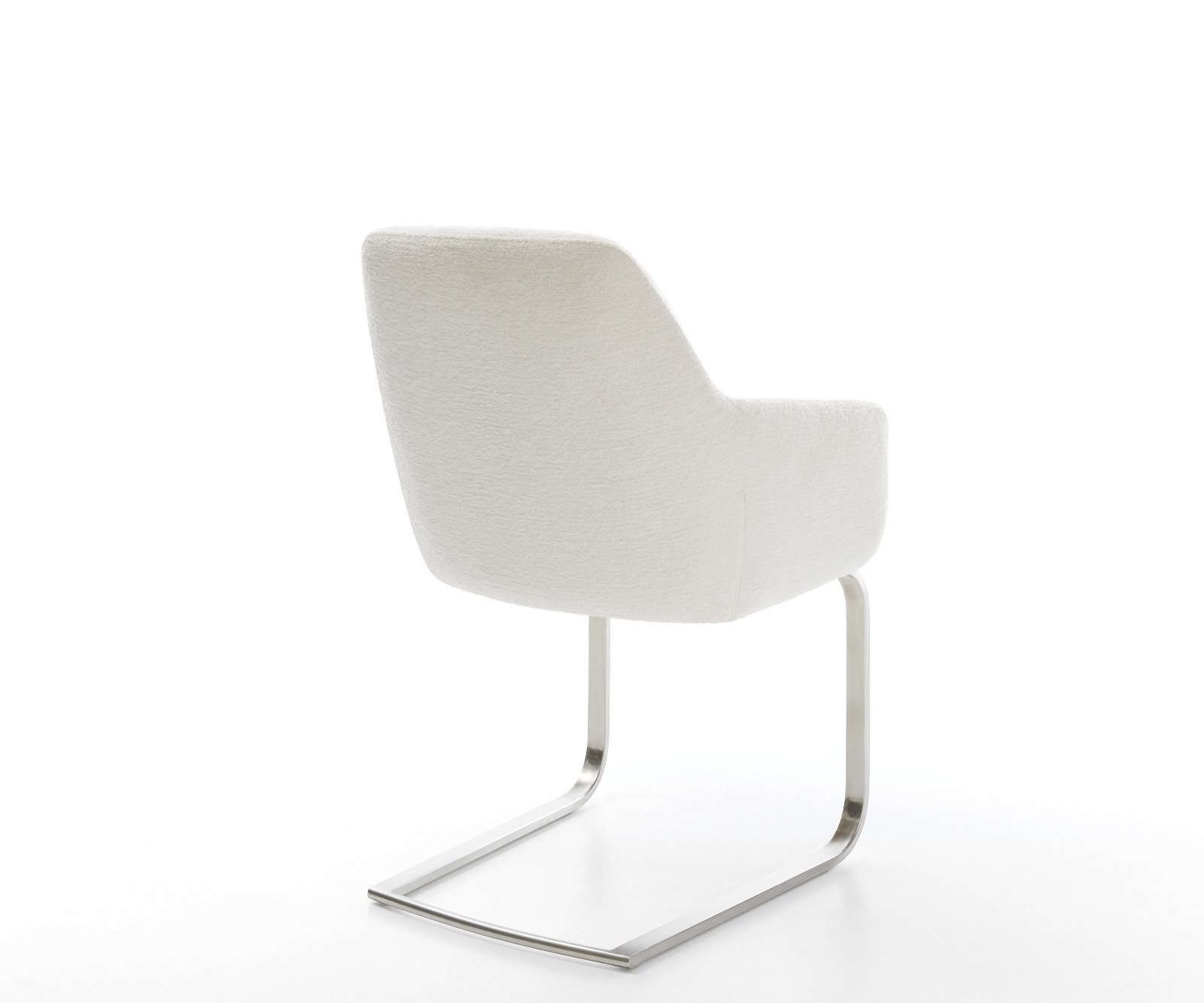 Konzolová jedálenská stolička Pejo-Flex bouclé mäkký béžová konzolová jedálenská stolička plochá nerezová oceľ vrecková pružina - Image 5