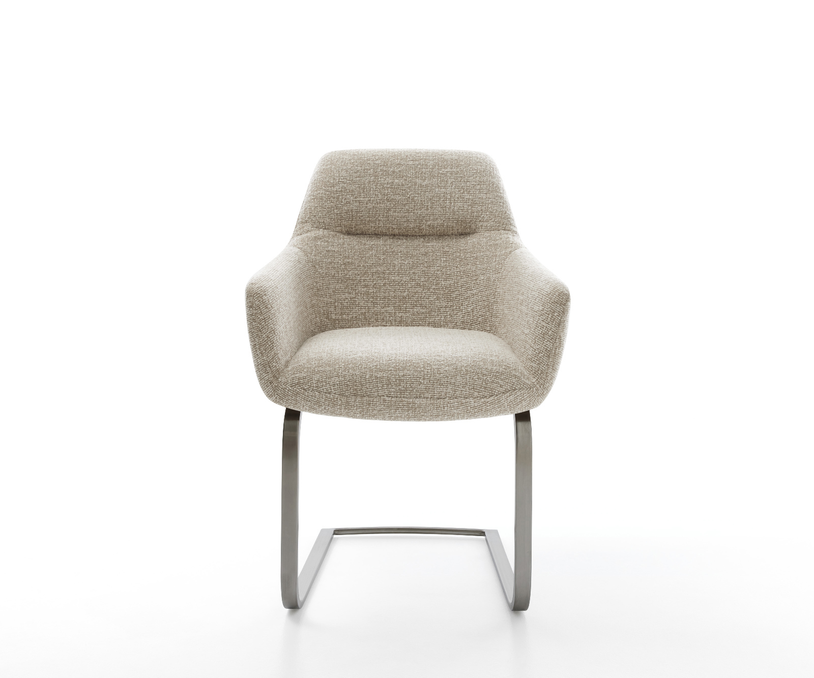 Jedálenská stolička Pejo-Flex tkanina mäkký béžová konzolová podstava plochý grafit vrecková pružina - Image 2