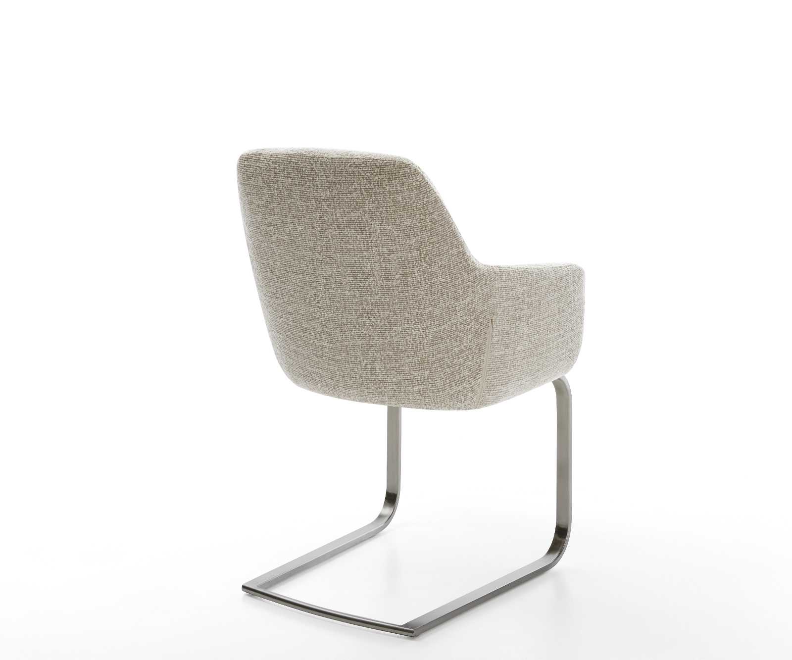 Jedálenská stolička Pejo-Flex tkanina mäkký béžová konzolová podstava plochý grafit vrecková pružina - Image 5