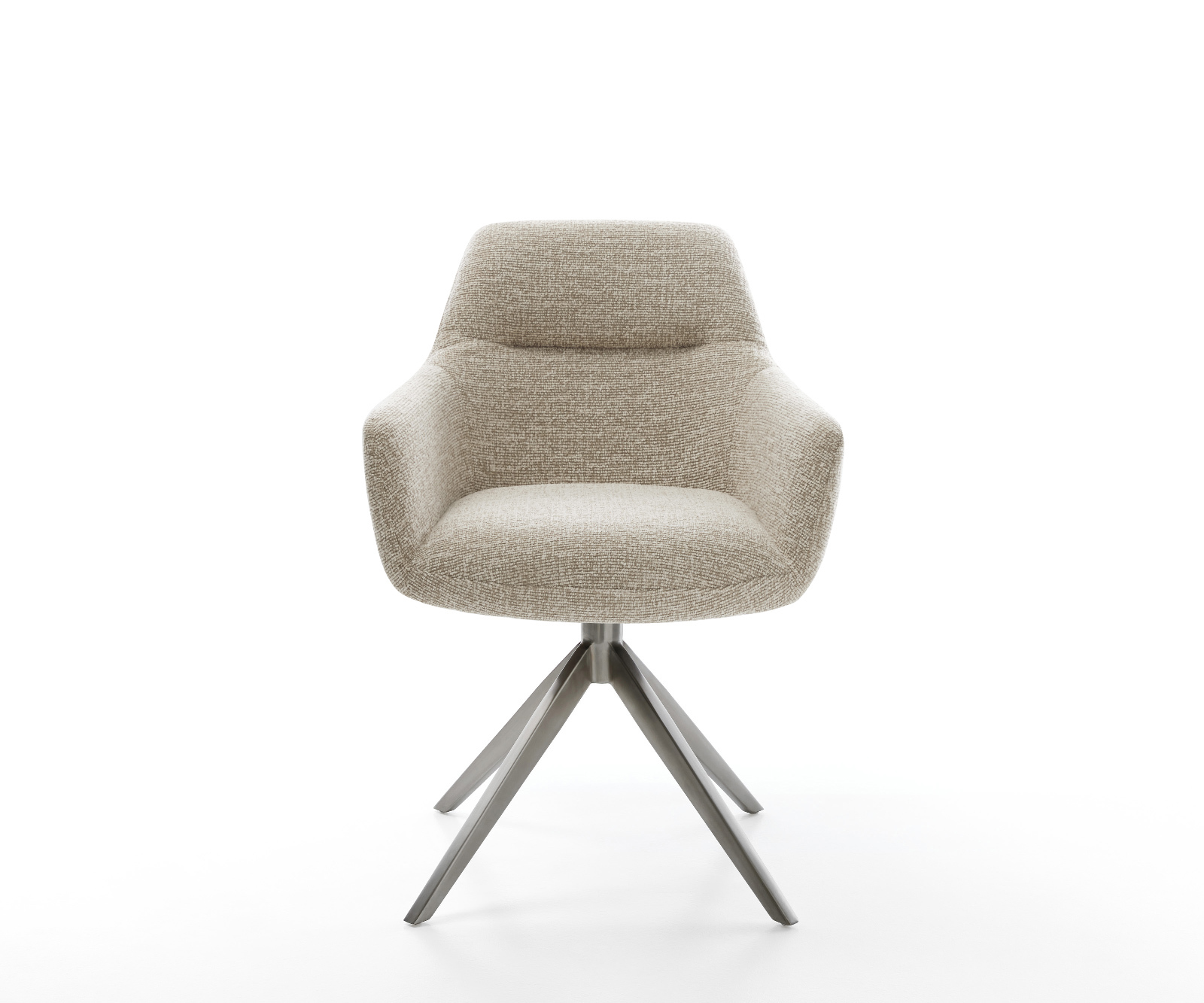 Jedálenská stolička Pejo-Flex tkanina mäkký béžová krížová podstava široká grafitová 360° otočná hojdacia funkcia vrecková pružina - Image 2