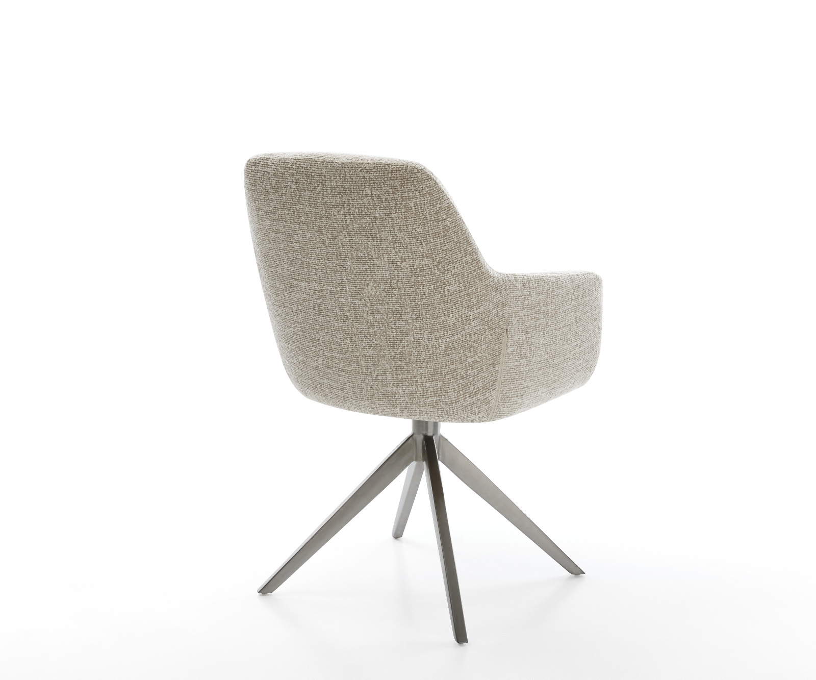 Jedálenská stolička Pejo-Flex tkanina mäkký béžová krížová podstava široká grafitová 360° otočná hojdacia funkcia vrecková pružina - Image 5