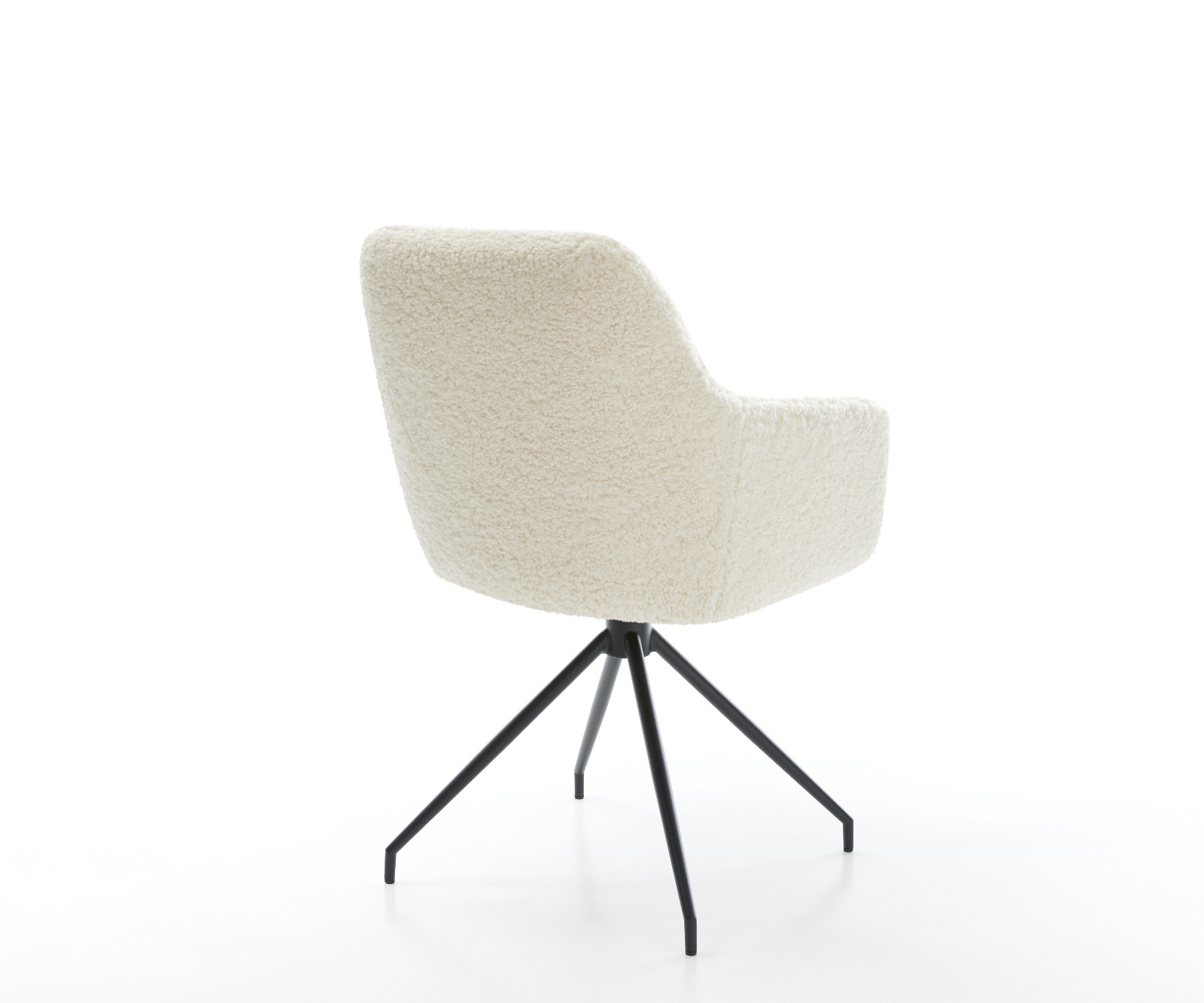 Jedálenská stolička Pejo-Flex teddy látka béžová krížová podstava zúžená čierna vrecková pružina - Image 5