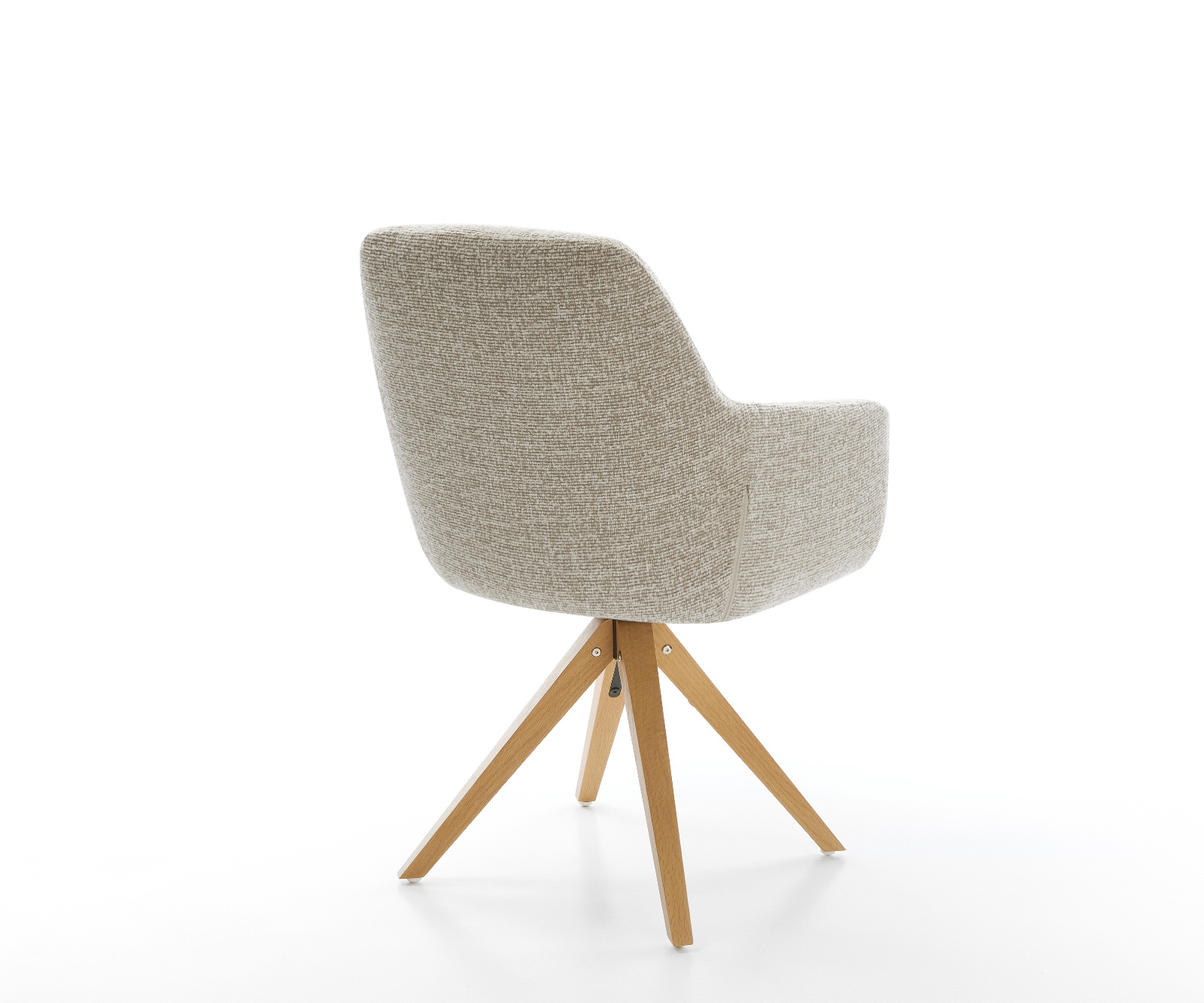 Jedálenská stolička Pejo-Flex tkanina mäkký béžová drevená podstava hranatá prírodná 180° otočný vrecková pružina - Image 5