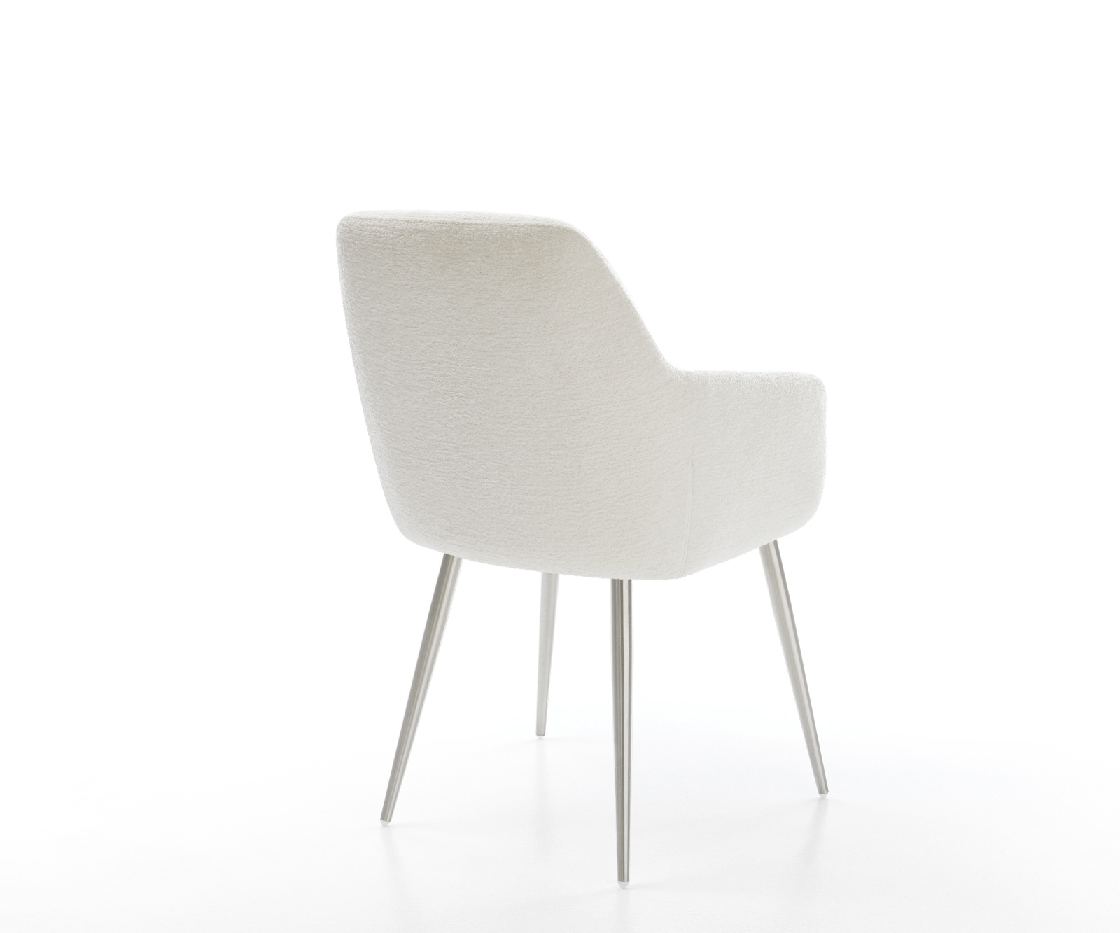 Jedálenská stolička Pejo-Flex bouclé mäkký béžová 4-nohá zúžená nerezová oceľ vrecková pružina - Image 5