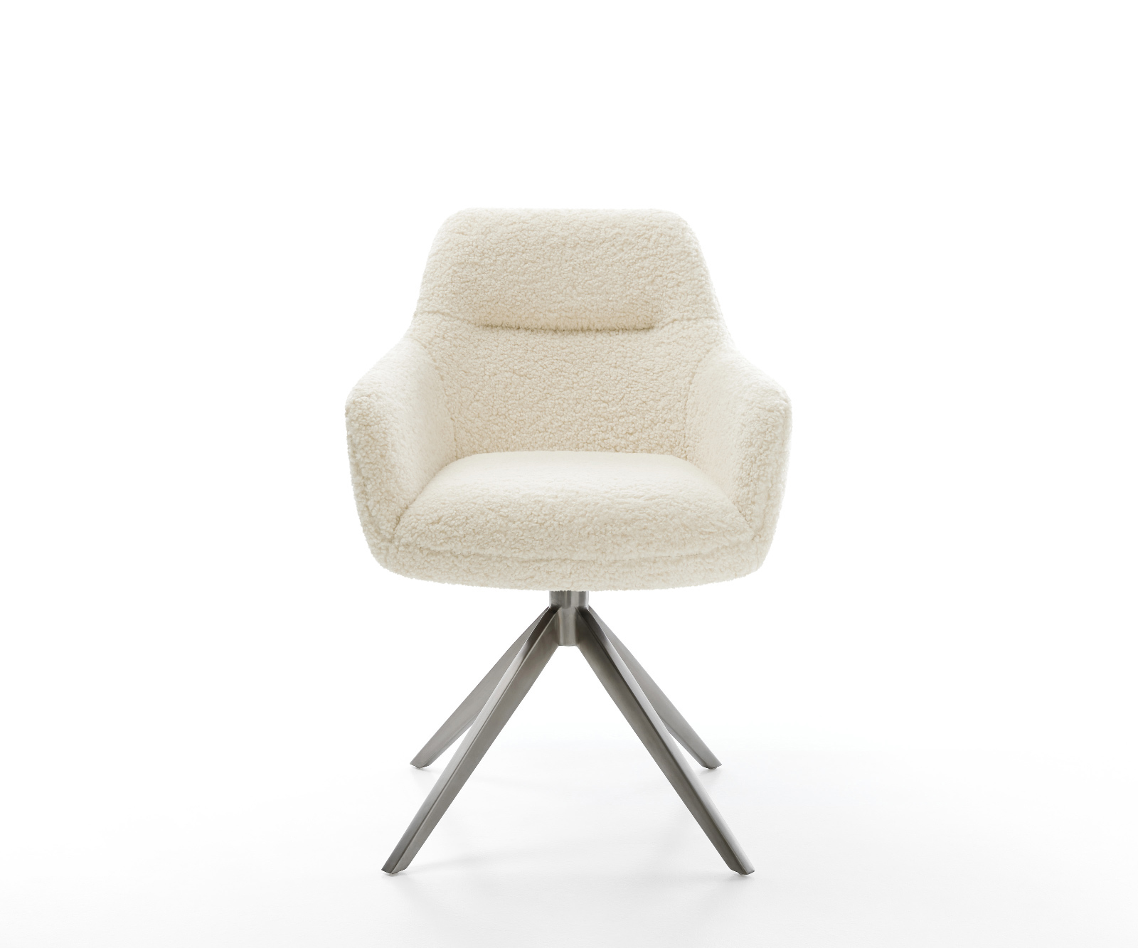 Jedálenská stolička Pejo-Flex teddy látka béžová krížová podstava široká grafitová 360° otočná hojdacia funkcia vrecková pružina - Image 2