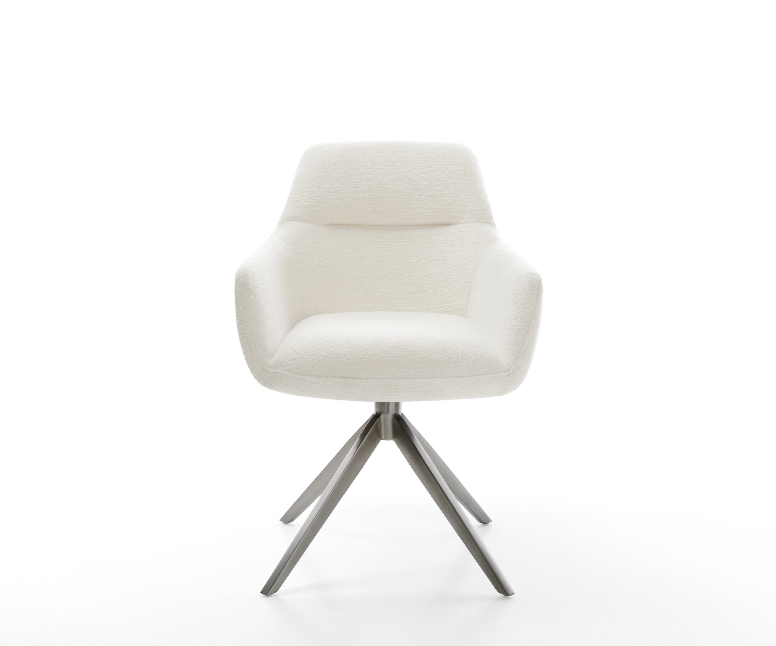 Jedálenská stolička Pejo-Flex bouclé mäkký béžová krížová podstava široká grafitová 360° otočná hojdacia funkcia vrecková pružina - Image 2