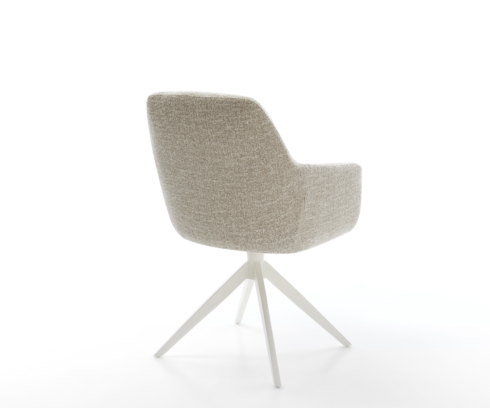 Jedálenská stolička Pejo-Flex tkanina mäkký béžová krížová podstava široká biela 360° otočný hojdacia funkcia vrecková pružina - Image 5