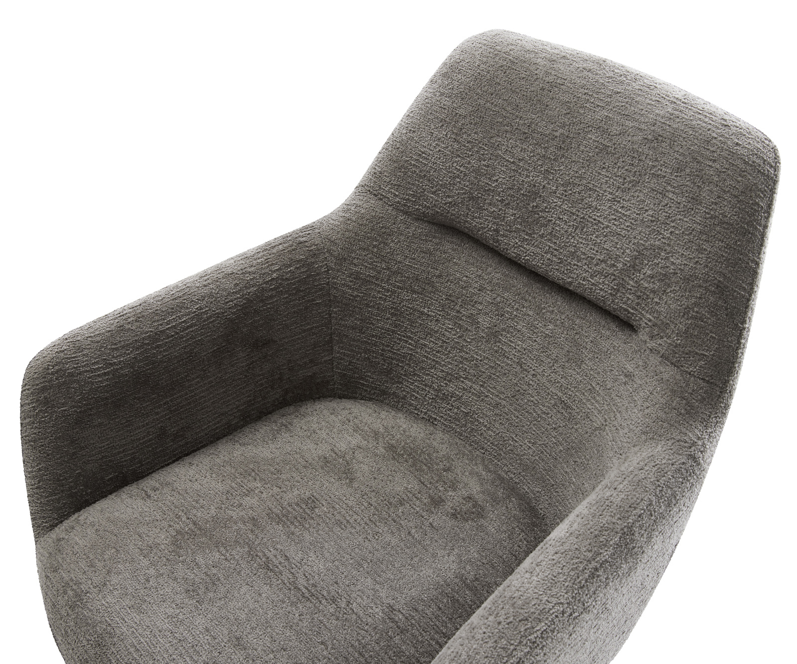 Jedálenská stolička Pejo-Flex bouclé mäkký tmavobéžová drevená podstava hranatá prírodná 180° otočný vrecková pružina - Image 4