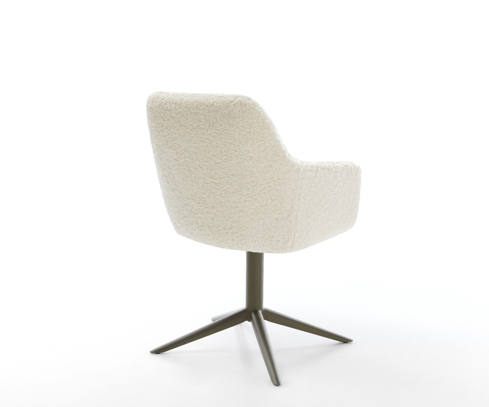 Jedálenská stolička Pejo-Flex teddy látka béžová podstava krížová titánová farba 360° otočný hojdacia funkcia vrecková pružina - Image 5