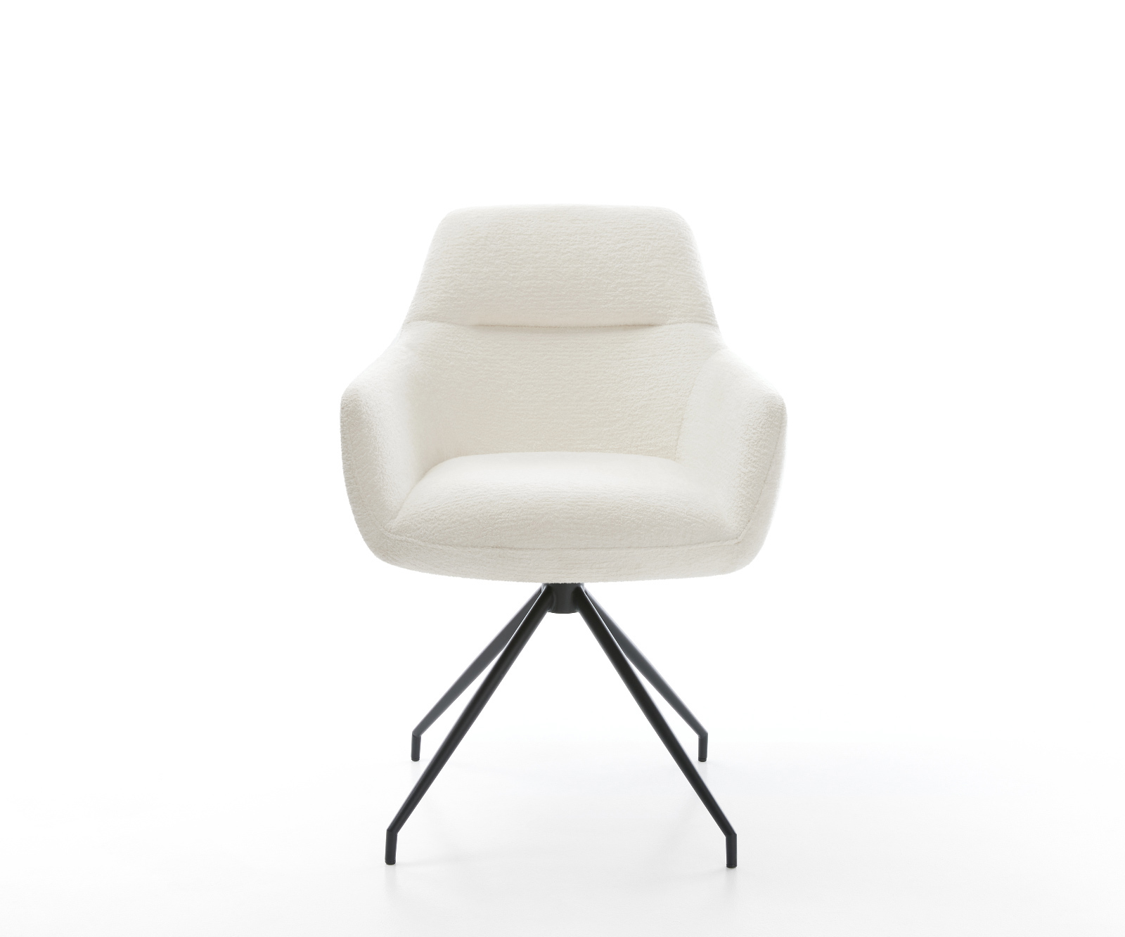 Jedálenská stolička Pejo-Flex bouclé mäkký béžová krížová podstava zúžená čierna vrecková pružina - Image 2