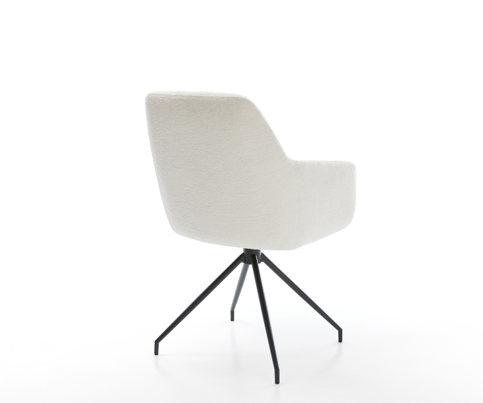 Jedálenská stolička Pejo-Flex bouclé mäkký béžová krížová podstava zúžená čierna vrecková pružina - Image 5