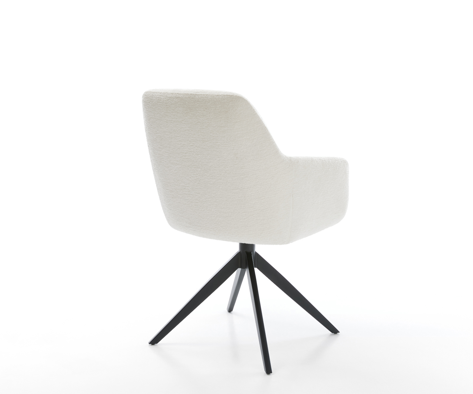 Jedálenská stolička Pejo-Flex bouclé mäkký béžová krížová podstava široká čierna 360° otočný hojdacia funkcia vrecková pružina - Image 5