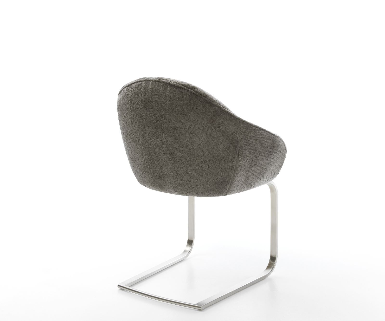 Konzolová jedálenská stolička Gaio-Flex bouclé mäkký tmavobéžová konzolová podstava plochá nerezová oceľ - Image 5