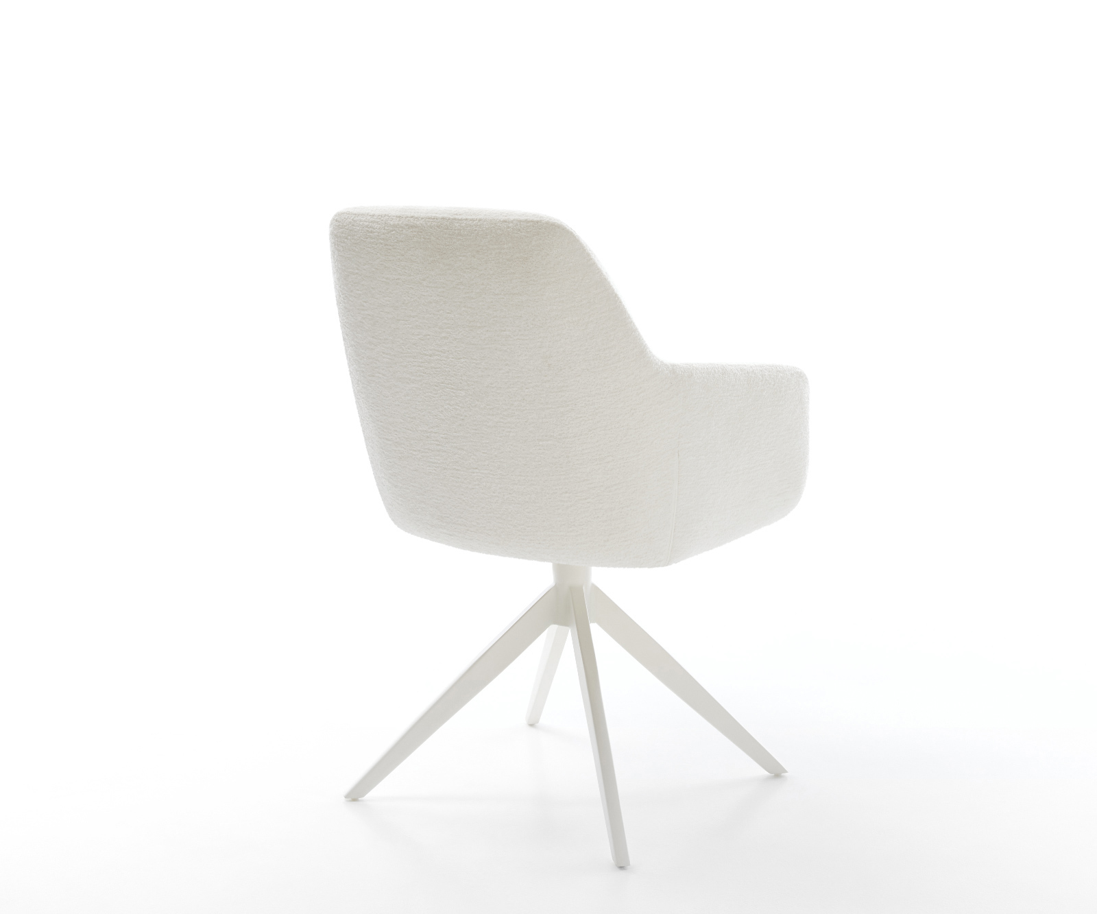 Jedálenská stolička Pejo-Flex bouclé mäkký béžová krížová podstava široká biela 360° otočná hojdacia funkcia vrecková pružina - Image 5