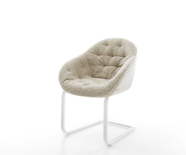 Konzolová jedálenská stolička Gaio-Flex tkanina mäkký béžová konzolová jedálenská stolička plochá biela