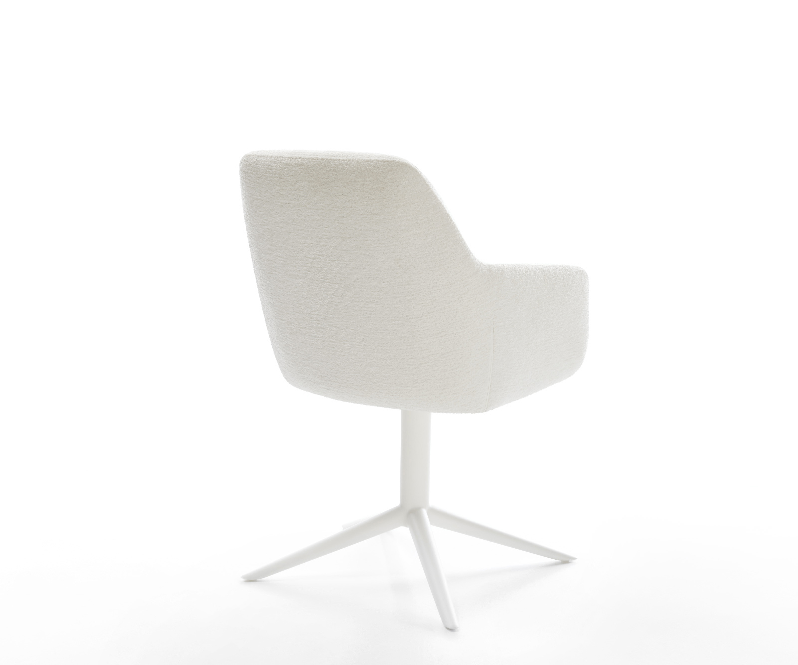 Jedálenská stolička Pejo-Flex bouclé mäkký béžová krížová podstava biela otočný 360° hojdacia funkcia vrecková pružina - Image 5