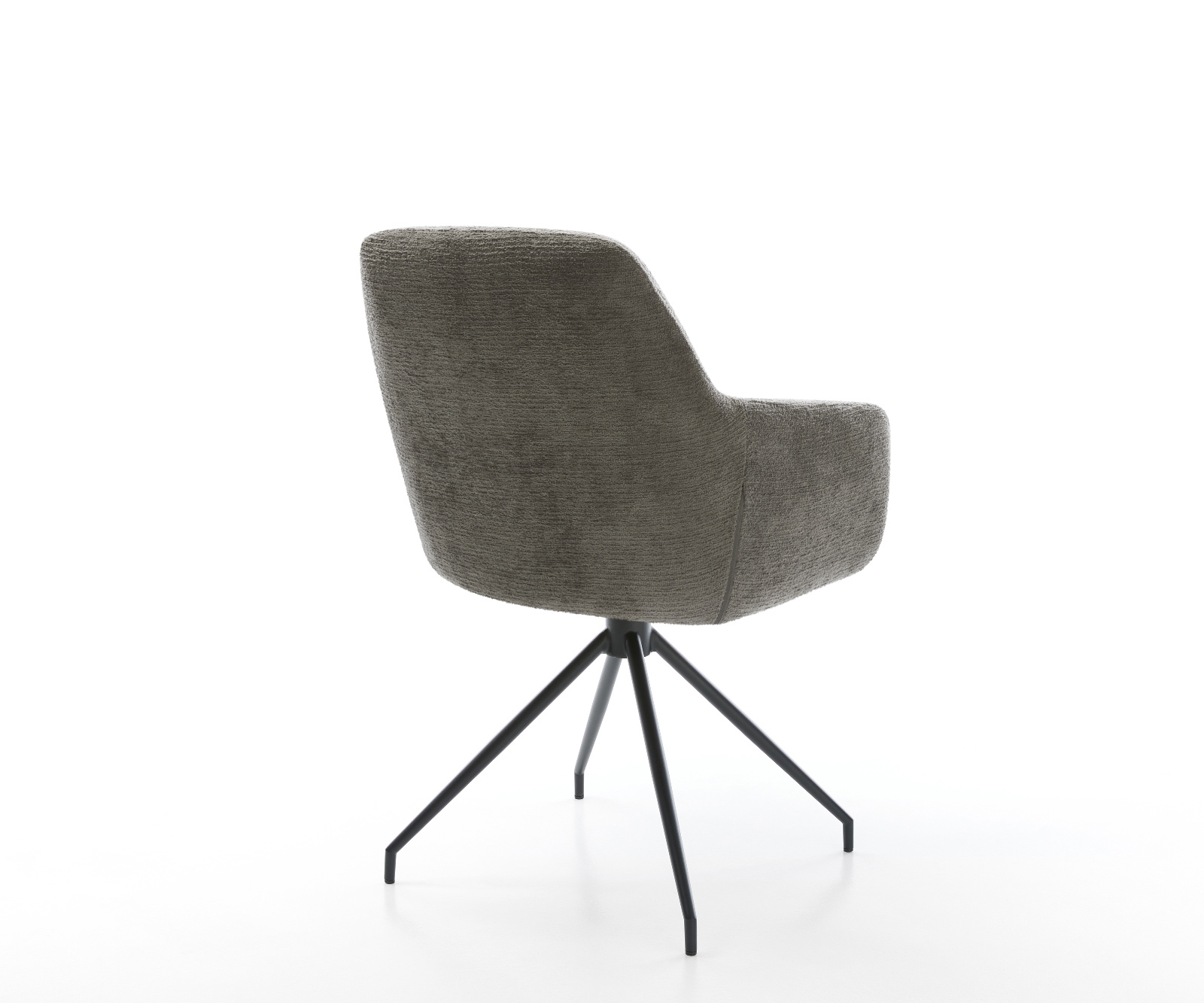 Jedálenská stolička Pejo-Flex bouclé mäkký tmavobéžová krížová podstava zúžená čierna vrecková pružina - Image 5