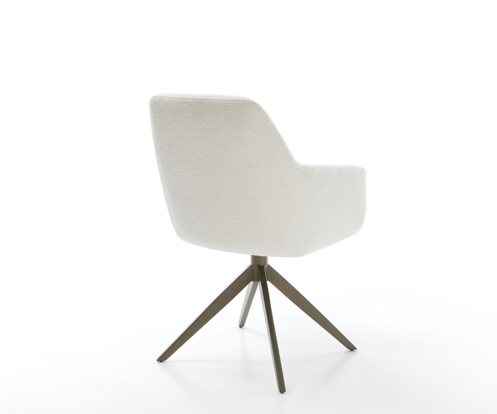 Jedálenská stolička Pejo-Flex bouclé mäkký béžová krížová podstava široká titánová farba 360° otočný hojdacia funkcia vrecková pružina - Image 5