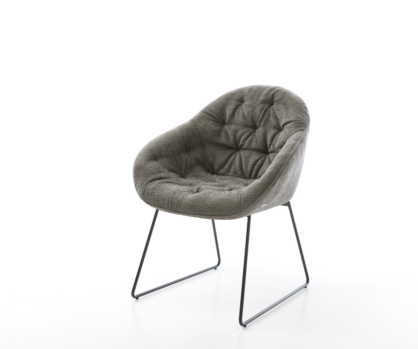 Jedálenská stolička Gaio-Flex bouclé mäkký tmavobéžová čierna tenká podstava