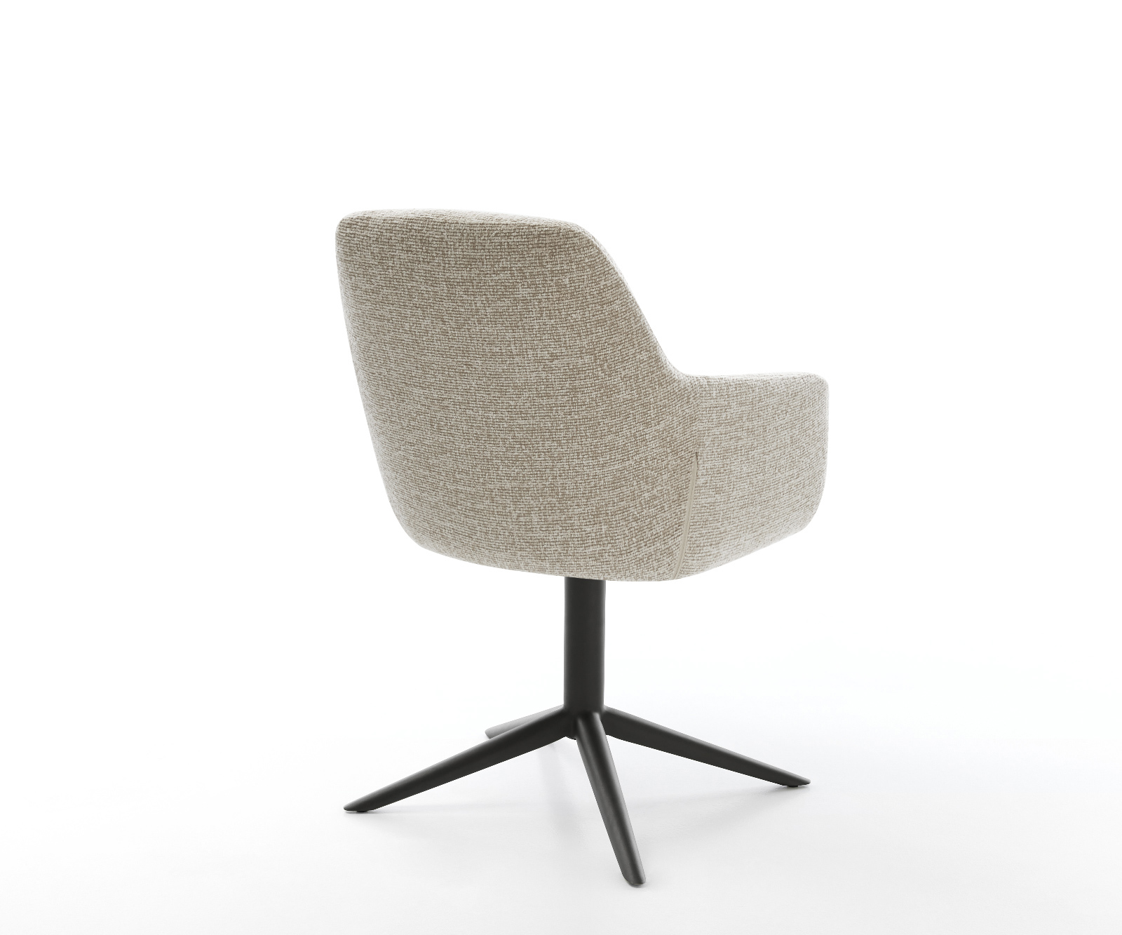 Jedálenská stolička Pejo-Flex tkanina mäkký béžová krížová podstava čierna 360° otočný hojdacia funkcia vrecková pružina - Image 5