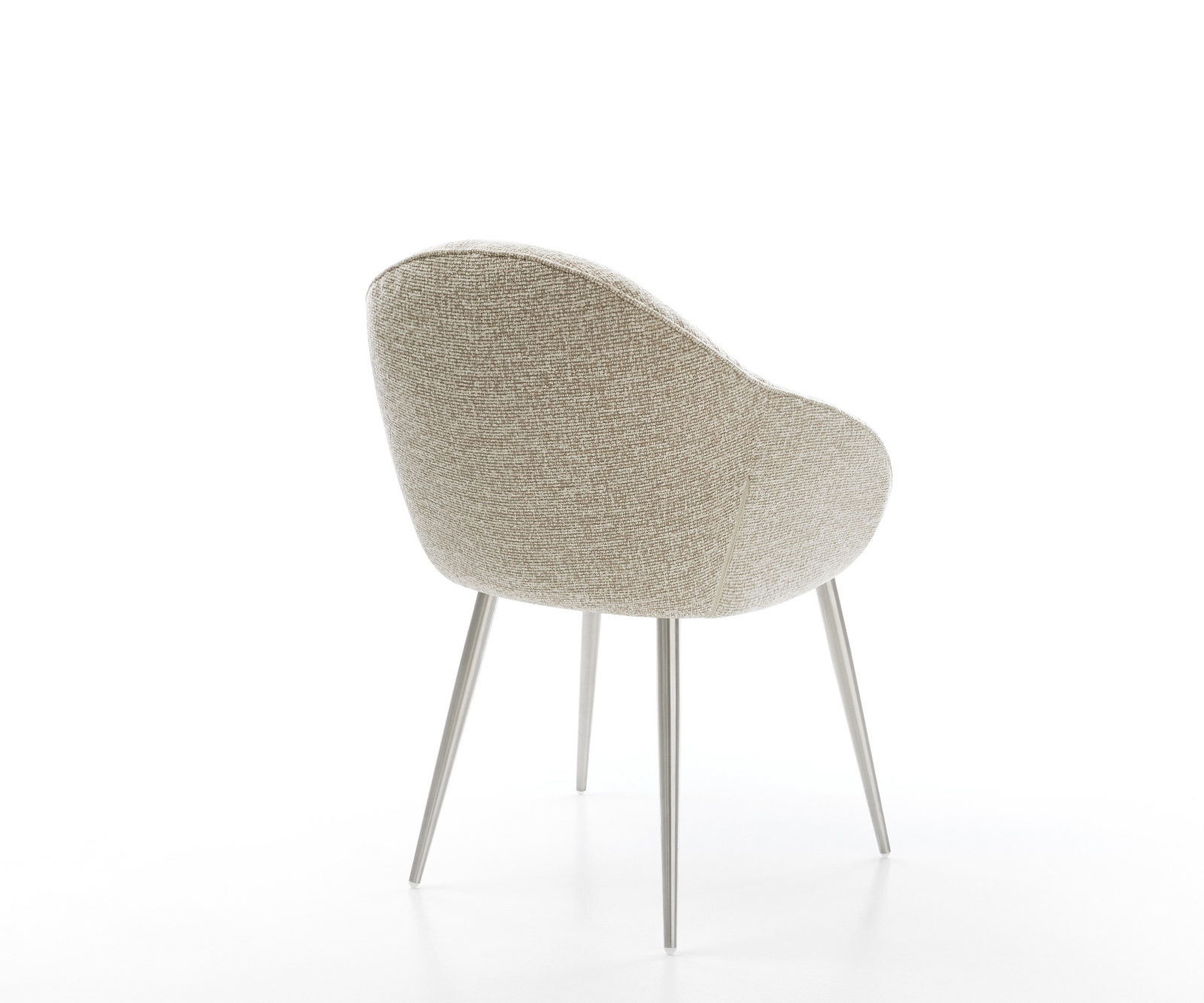 Jedálenská stolička Gaio-Flex tkanina mäkký béžová 4-nohá zúžená nerezová oceľ - Image 5