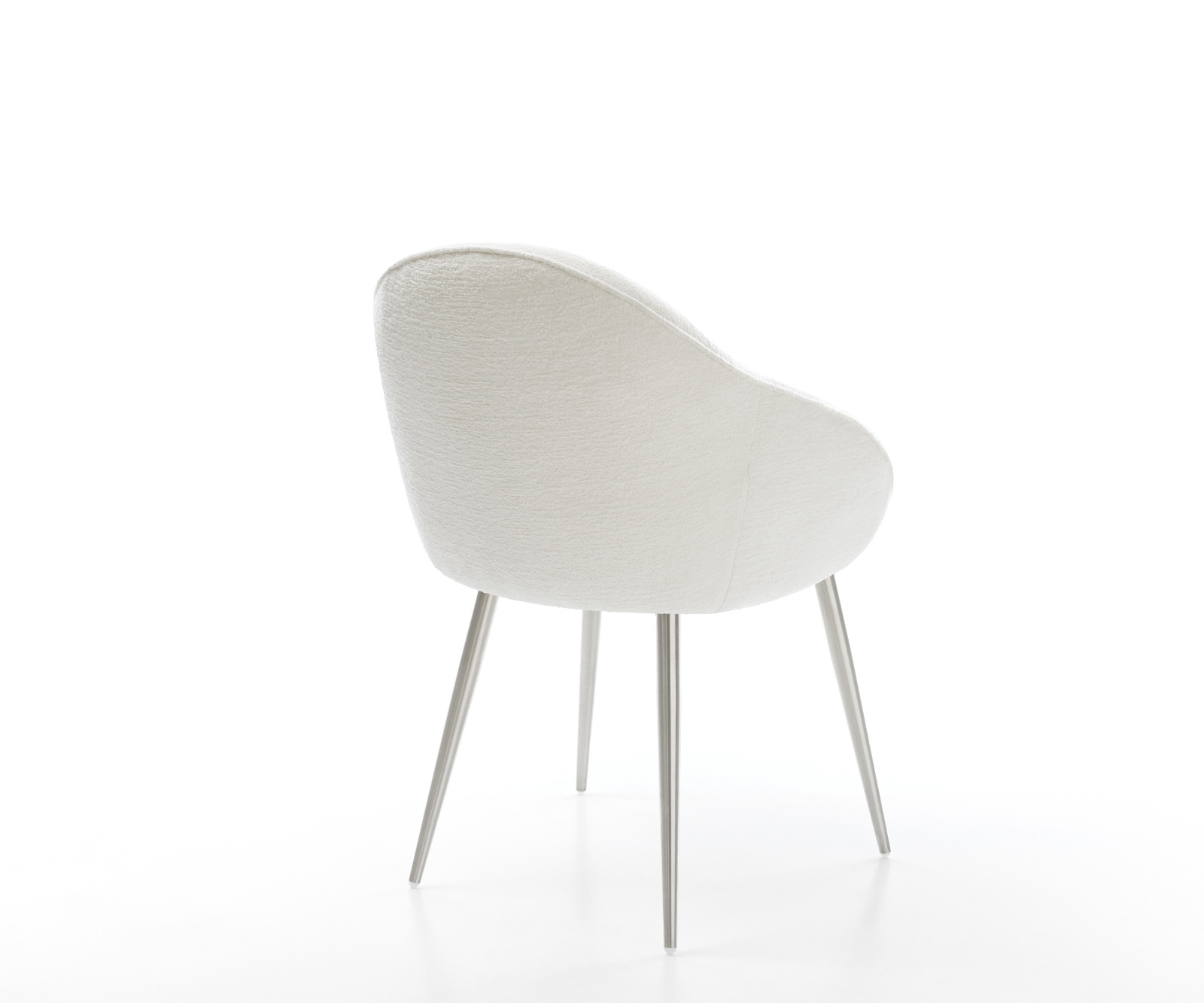 Jedálenská stolička Gaio-Flex bouclé mäkký béžová 4-nohá zúžená nerezová oceľ - Image 5