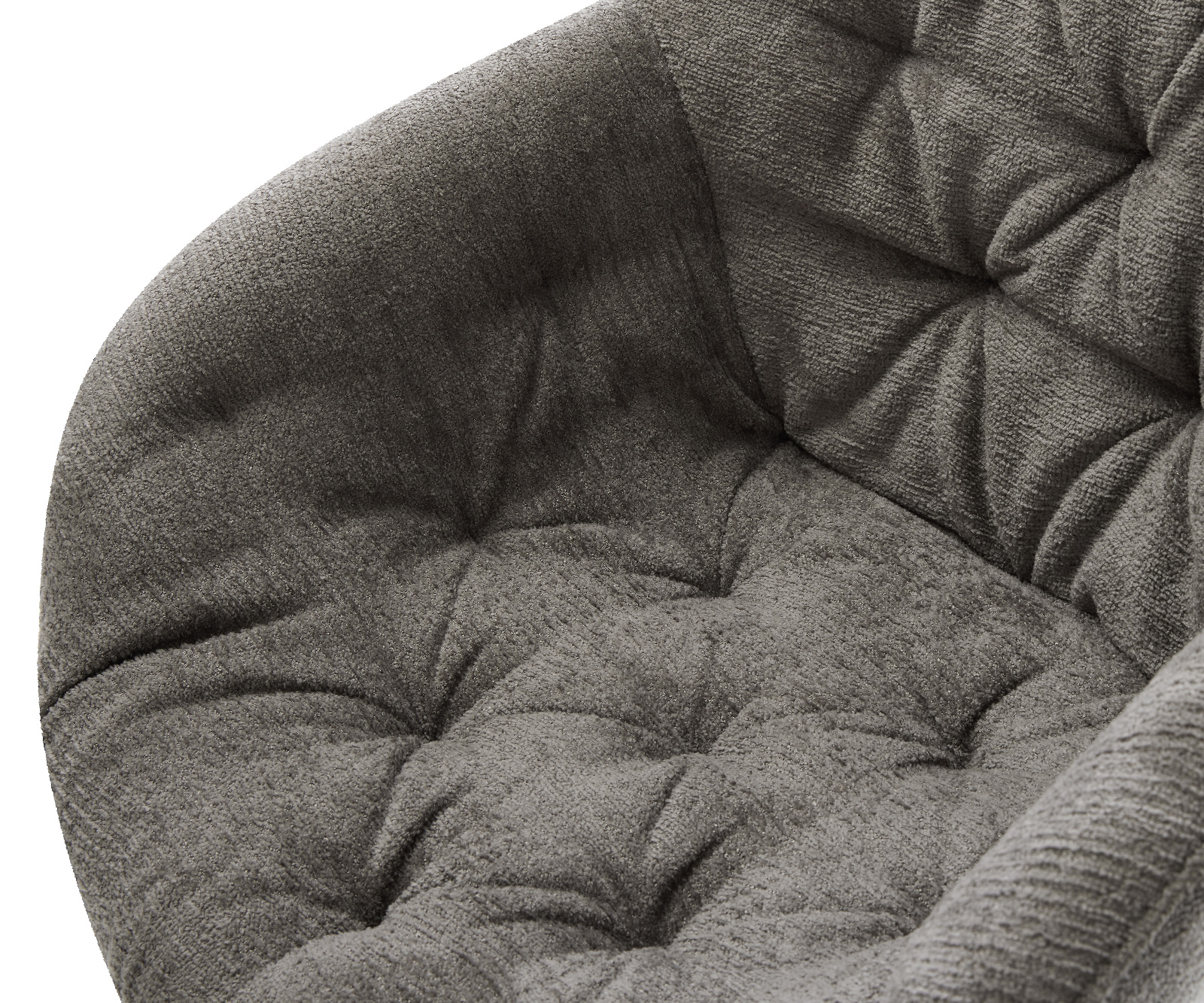 Konzolová jedálenská stolička Gaio-Flex bouclé mäkký tmavobéžová konzolová plochý podstava titánová farba - Image 4