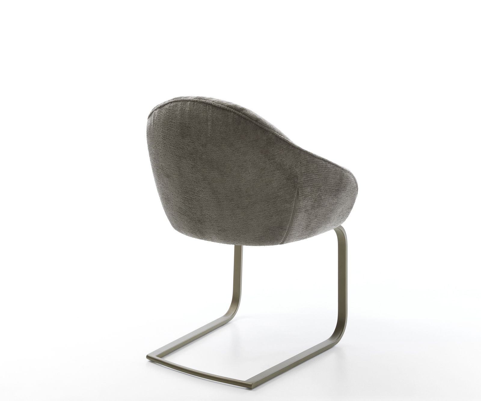 Konzolová jedálenská stolička Gaio-Flex bouclé mäkký tmavobéžová konzolová plochý podstava titánová farba - Image 5