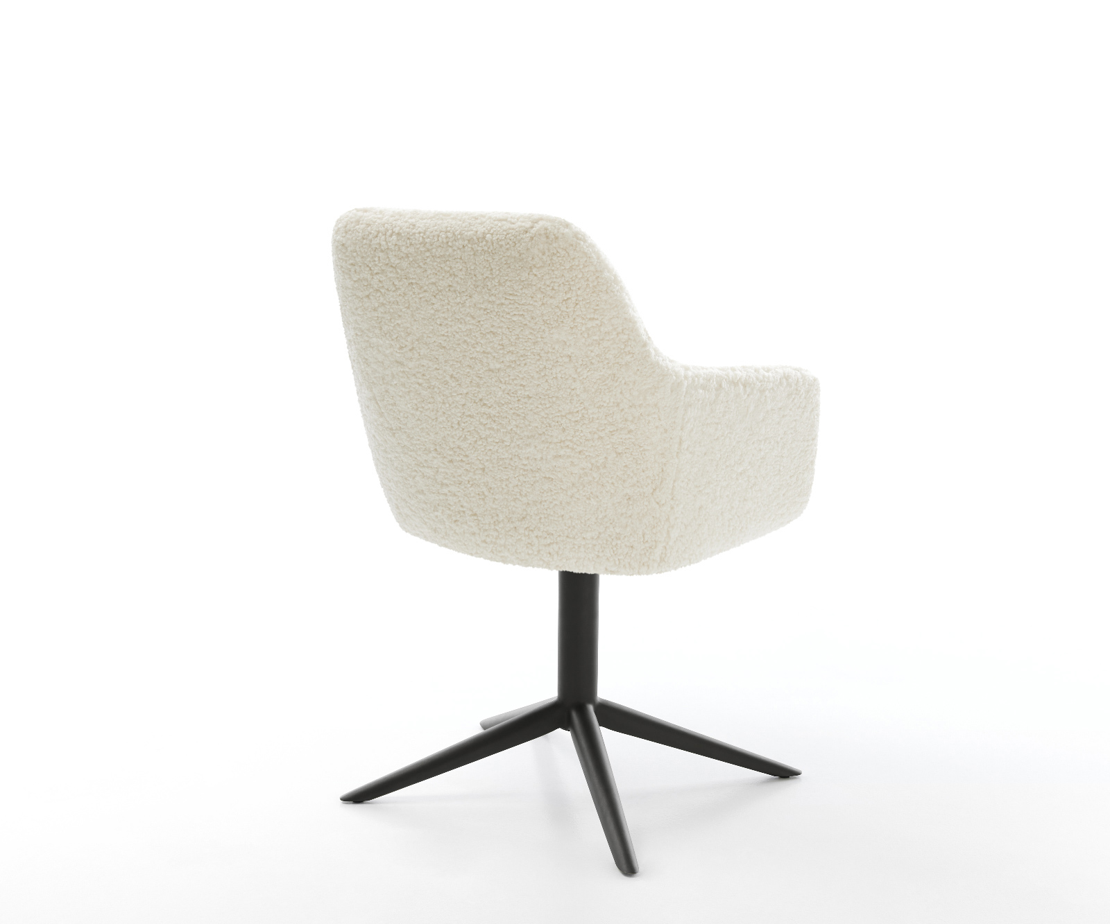 Jedálenská stolička Pejo-Flex teddy látka béžová čierna krížová podstava 360° otočný hojdacia funkcia vrecková pružina - Image 5