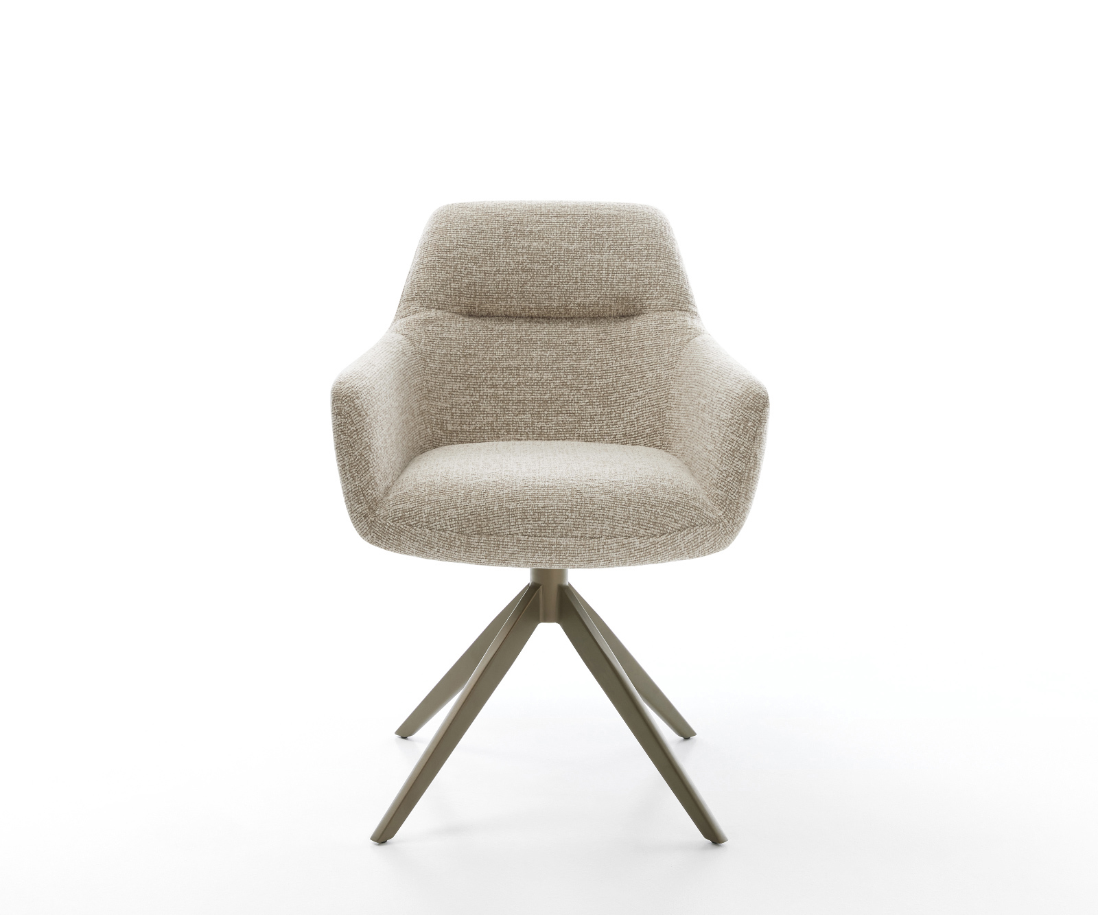 Jedálenská stolička Pejo-Flex tkanina mäkký béžová krížová podstava široká titánová farba 360° otočný hojdacia funkcia vrecková pružina - Image 2