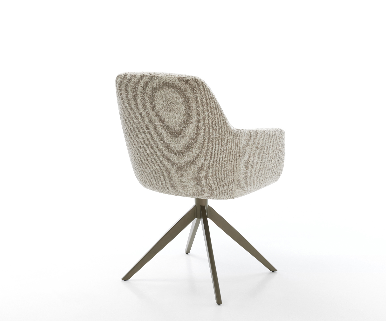 Jedálenská stolička Pejo-Flex tkanina mäkký béžová krížová podstava široká titánová farba 360° otočný hojdacia funkcia vrecková pružina - Image 5