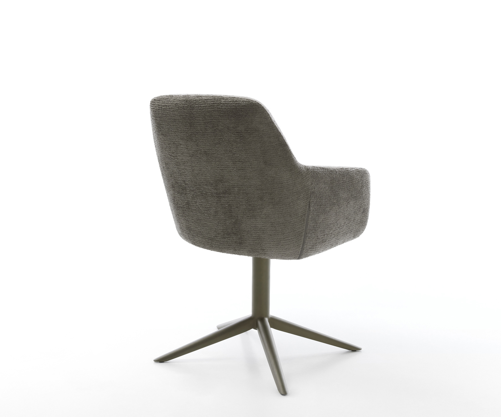 Jedálenská stolička Pejo-Flex bouclé mäkký tmavobéžová podstava titánová farba 360° otočný hojdacia funkcia vrecková pružina - Image 5