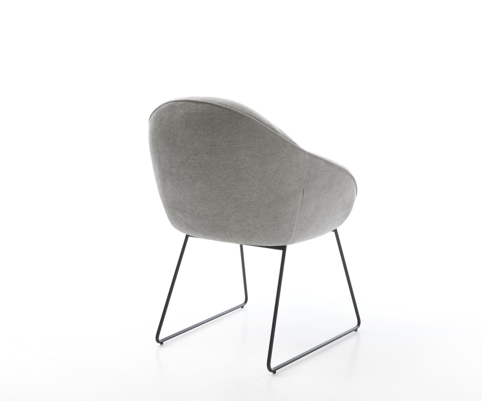 Jedálenská stolička Gaio-Flex štruktúrovaná látka mäkký sivá tenká podstava čierna - Image 5