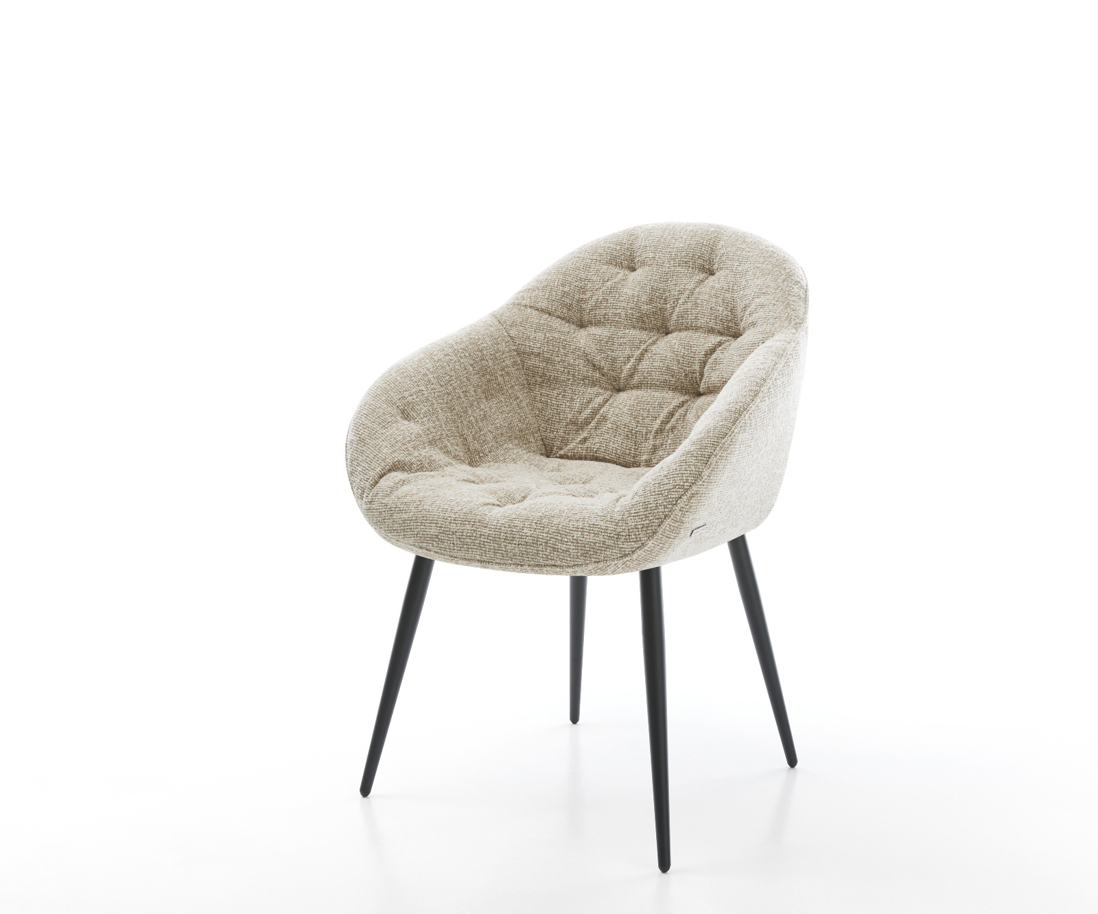 Jedálenská stolička Gaio-Flex tkanina mäkký béžová 4-nohá zúžená čierna