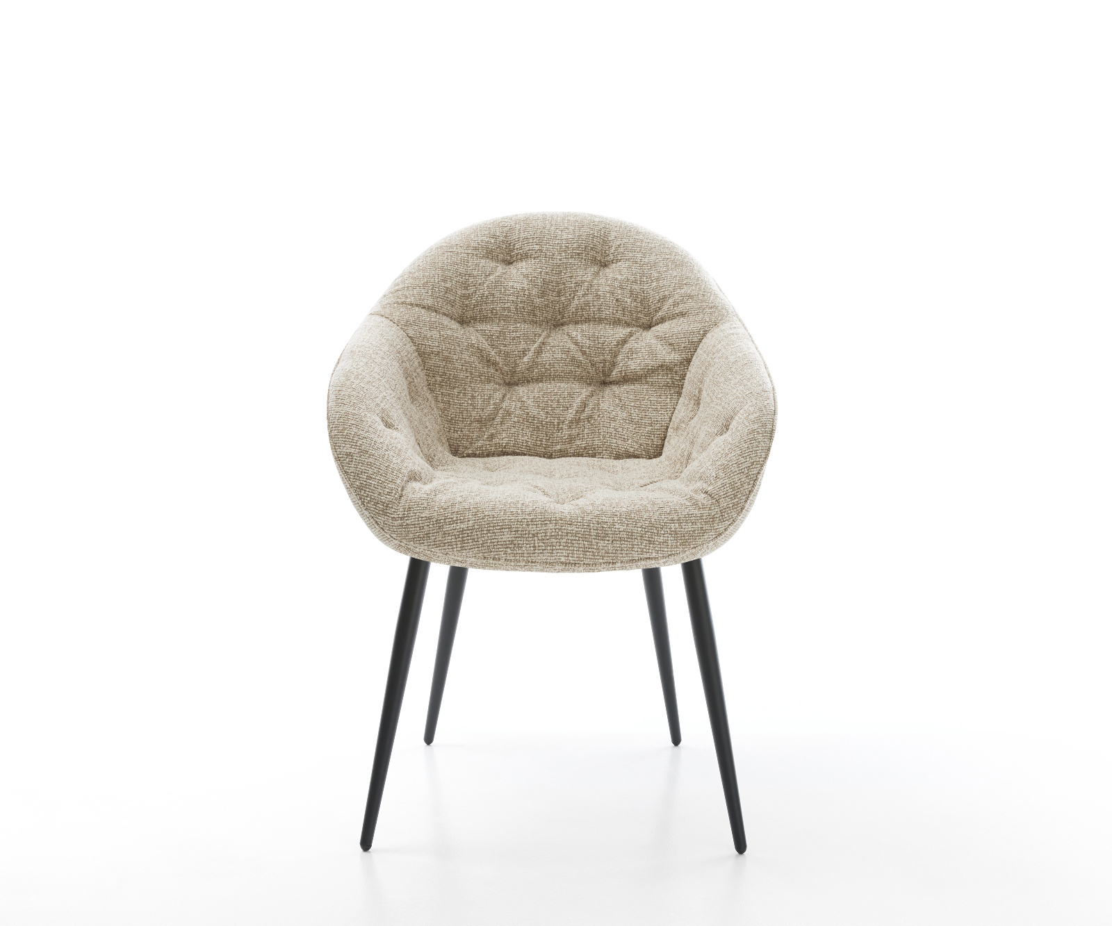 Jedálenská stolička Gaio-Flex tkanina mäkký béžová 4-nohá zúžená čierna - Image 2